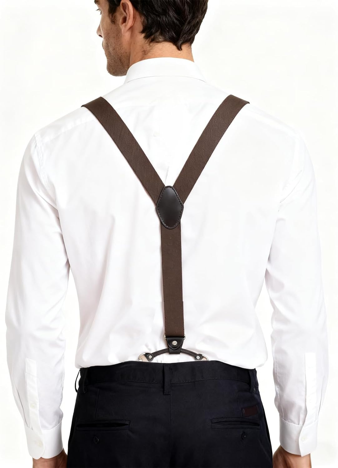 Vymoreon Men'S Suspenders with 4 Swivel Hooks for Heavy Duty, Big and Tall Mens Braces for Trousers - Blue image number 2