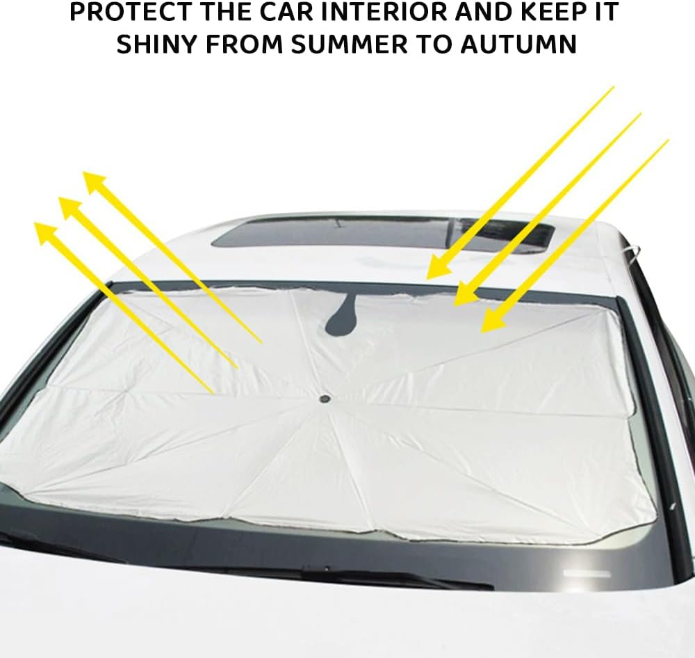 HYAVIA Car Windshield Sunshade, Foldable UV Protection Sunscreen for Sedans, Suvs, Trucks, Vans, and More, Summer Heat Reflector, Front Window Sun Shield for Cars, Trucks, Vehicles image number 1