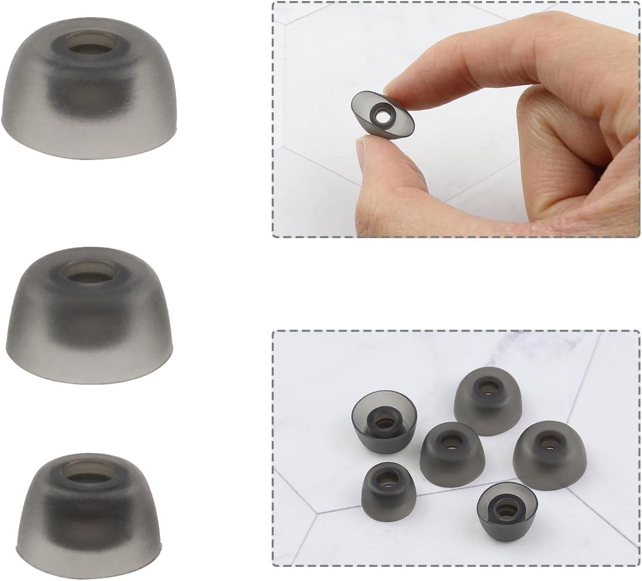 Emsea 6 Pairs of Silicone Ear Buds Tips Replacement In-Ear Ear Sleeves Compatible with Jabra Elite 75T/ 65T/ Active/Sport Evolve Wireless Headphones S M L