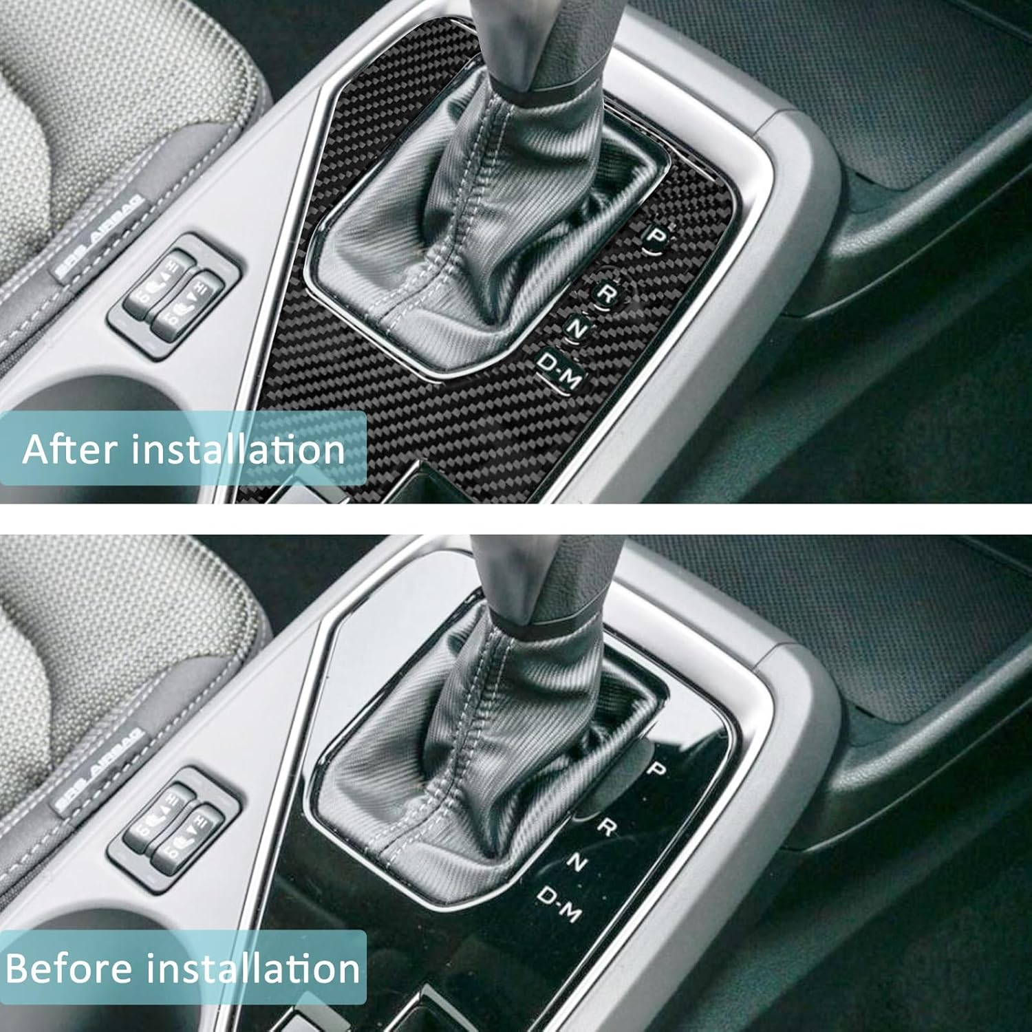 Compatible with Center Console Gear Shift Panel Trim Cover Protection Frame Sticker Interior Accessories Decoration for Subaru Crosstrek 2024 (Black) - X3 Main Engine Control Knob image number 5