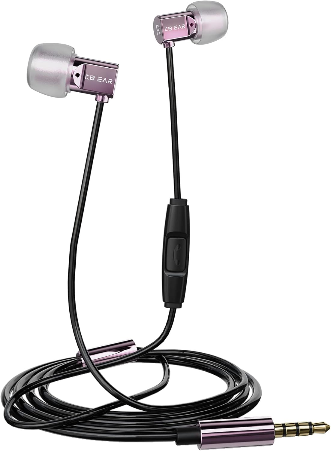 Nex KBEAR Dumpling Sleeping Cable Earphones in Ear Monitors Lightweight DIN Noise Isolation In-Ear Headphones with Microphone for Insomnia, Side Sleep, Travel, Meditation and Relaxation (Pink)