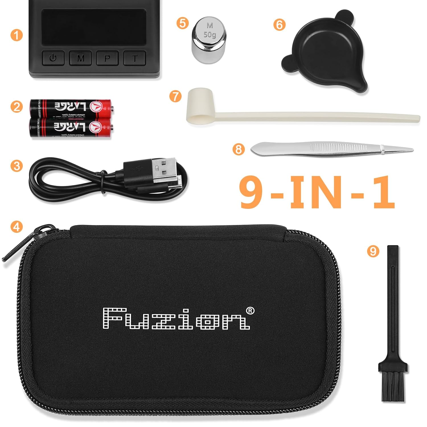 Fuzion Milligram Scale 50G X 0.001G, Mg Scale with 9-In-1 Design - Micro Scale, Powder Scale for Reloading with Portable Case, Microgram Scale Usb/Battery Powered image number 3