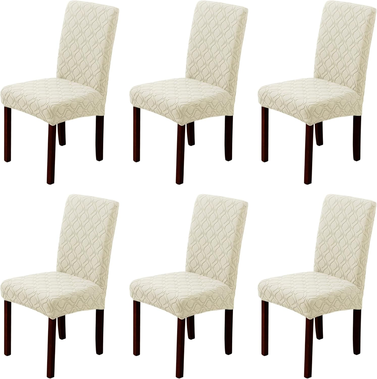 Waterproof Chair Covers Set of 6 Stretch Washable Armless Chair Slipcovers for Dining Living Room,Hotel, Banquet (Navy Blue)