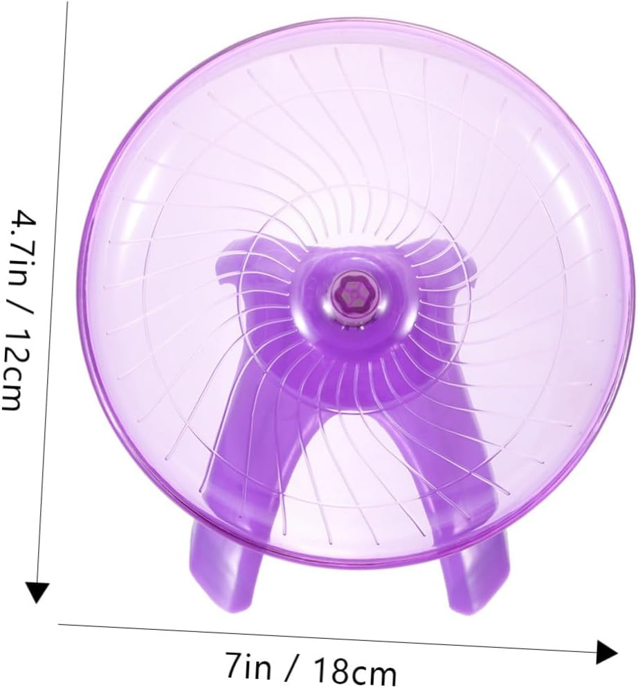Silent Hamster Running Wheel Stand Violet Plastic Exercise Wheel for Hedgehogs Guinea Pigs Chinchillas Small Pets Cage Toy image number 2