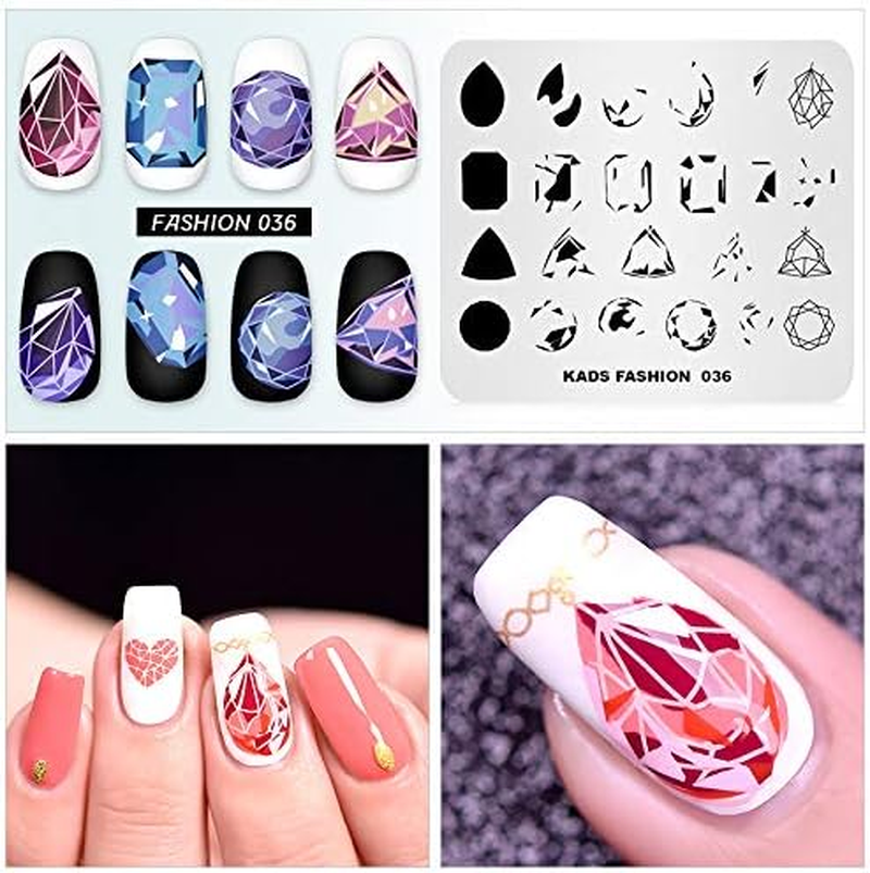 Image Template Nail Art Stamping Plate with Crystal Gem Patterns for DIY Manicure Print Transfer Tools image number 5