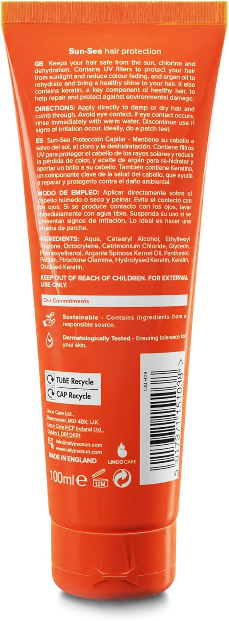 Calypso Sun-Sea UV Hair Protection with Argan Oil - 100 Ml image number 1