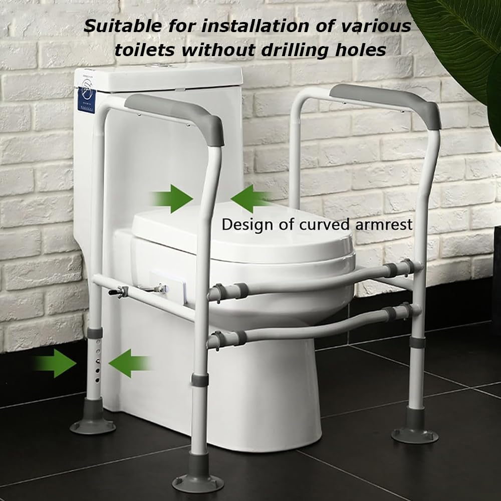 Toilet Armrest,Adjustable Toilet Grab Bar,Bathroom Safety Frame,Vertical Armrest, Commode Safety Handrail,For Senior,Handicap,Disabled image number 4