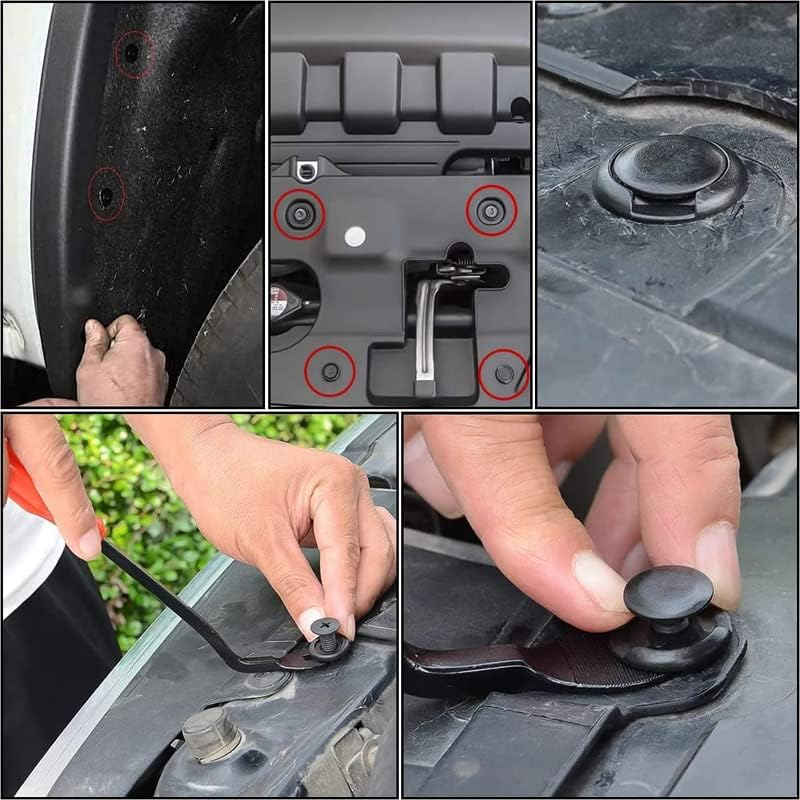 AIMALL 731X Car Trim Body Clips Kit, Rivets Retainer Auto Panel Bumper Plastic Fastener Set with 5 Removal Tools and 6 Cable Ties, Universal for Car Repairs image number 4
