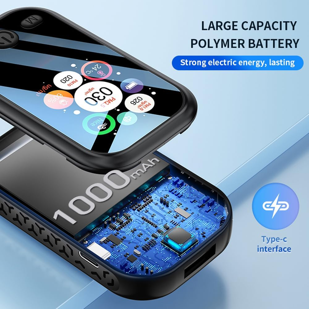 Indoor Portable PM2.5 PM10 PM1.0 Airquali Multifunctional Home a Hygrothermograph Airquali Household Airpollution Black image number 6