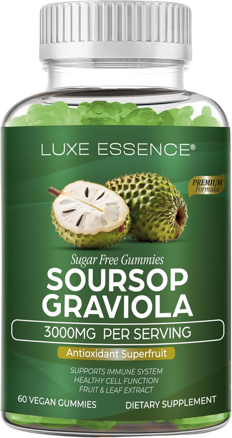 Soursop Graviola Gummies 3000Mg | Soursop Leaves & Fruit Gummies | Graviola Extract | Immune & Digestive Health Support | Sugar-Free, Gluten-Free, Non-Gmo, Vegan Friendly | Natural Apple Flavor | 60 Count image number 5