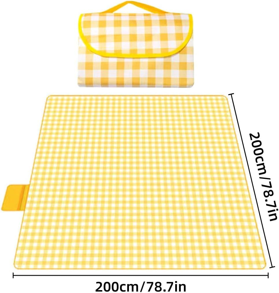 AIMALL Picnic Mat Waterproof Thickened Outdoor Beach Camping Mat, Portable & Damp-Proof with Carry Bag - 79"X79" - Green image number 5