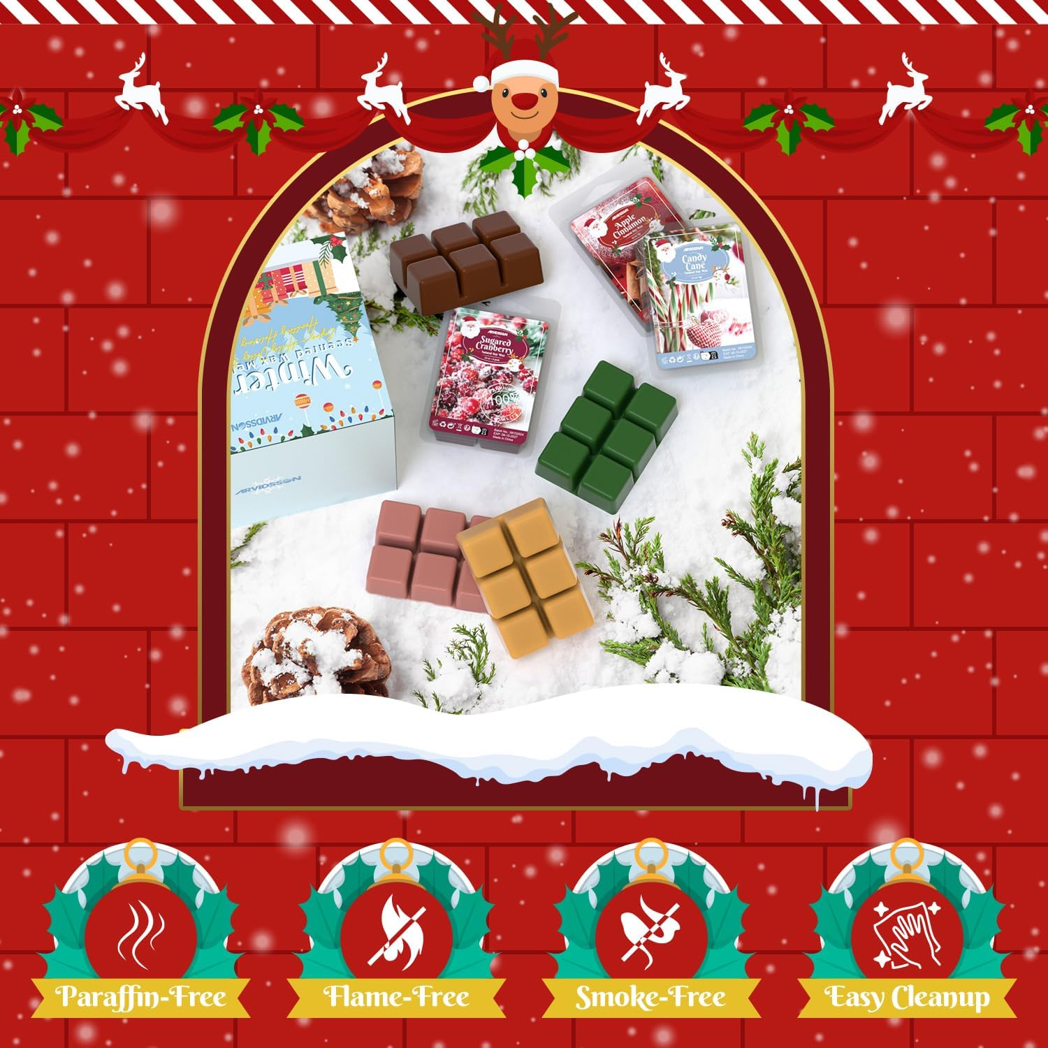 ARVIDSSON Winter Scented Wax Melts, Holiday Soy Wax Cubes image number 1