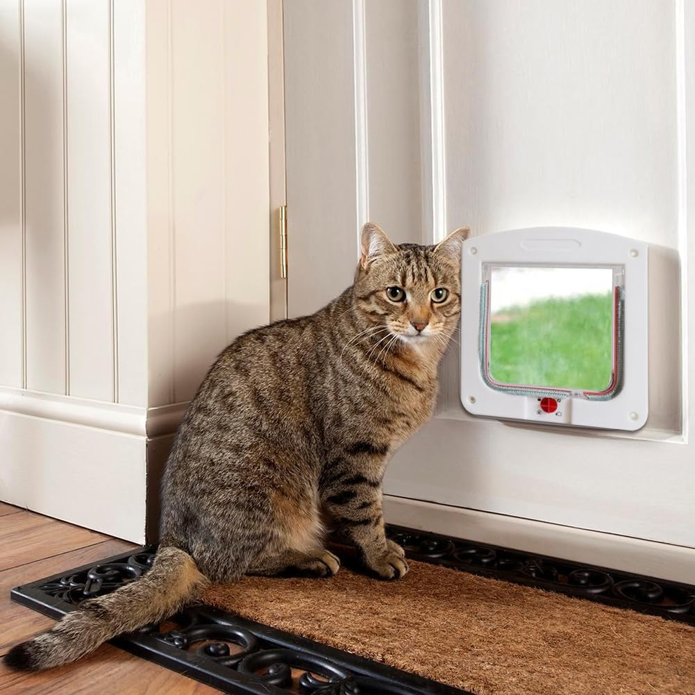 Cat Door for Windows, Weatherproof Cat Flap, Cat Door, Pet Flap, Quiet Cat Door, for Indoor Outdoor Door, Window, Wall, for Cats and Small Dogs, White, 20 X 24 Cm image number 3