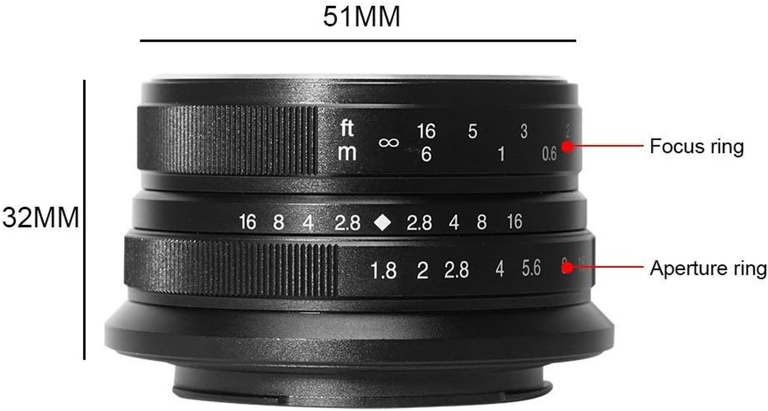 7Artisans 25Mm F1.8 APS-C Wide -Angle Manual Focus Lens for Sony Emount Cameras like A7 A7II A7R A7RII A7S A7SII A6500 A6300 A6000 A5100 A5000 EX-3 NEX-3N NEX-3R NEX-F3K NEX-5 NEX-5N (Black) image number 3