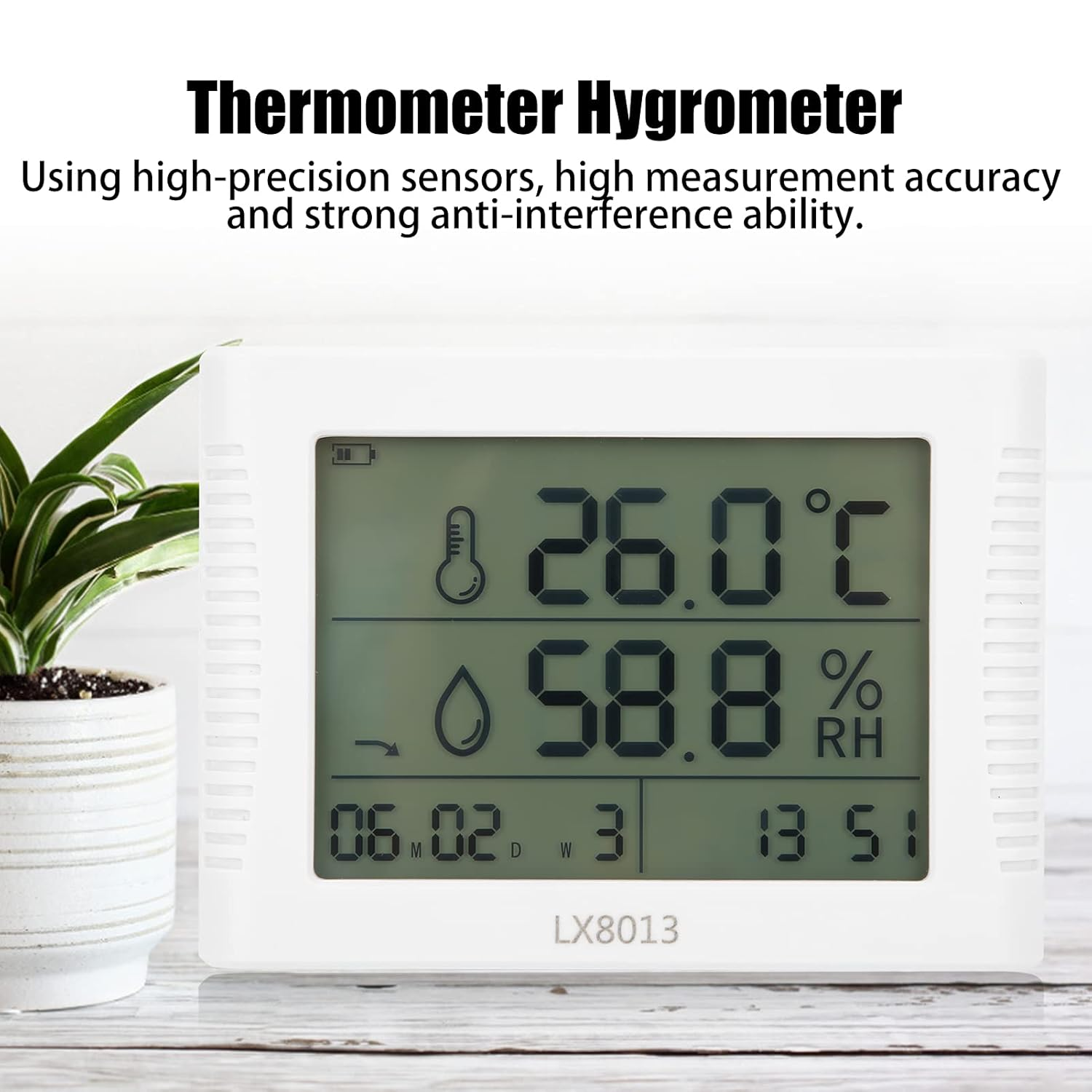 Fafeicy Thermometer Hygrometer ABS Alloy Temperature Humidity Meter Electronic Humidity Monitor for Laboratory Industry image number 6