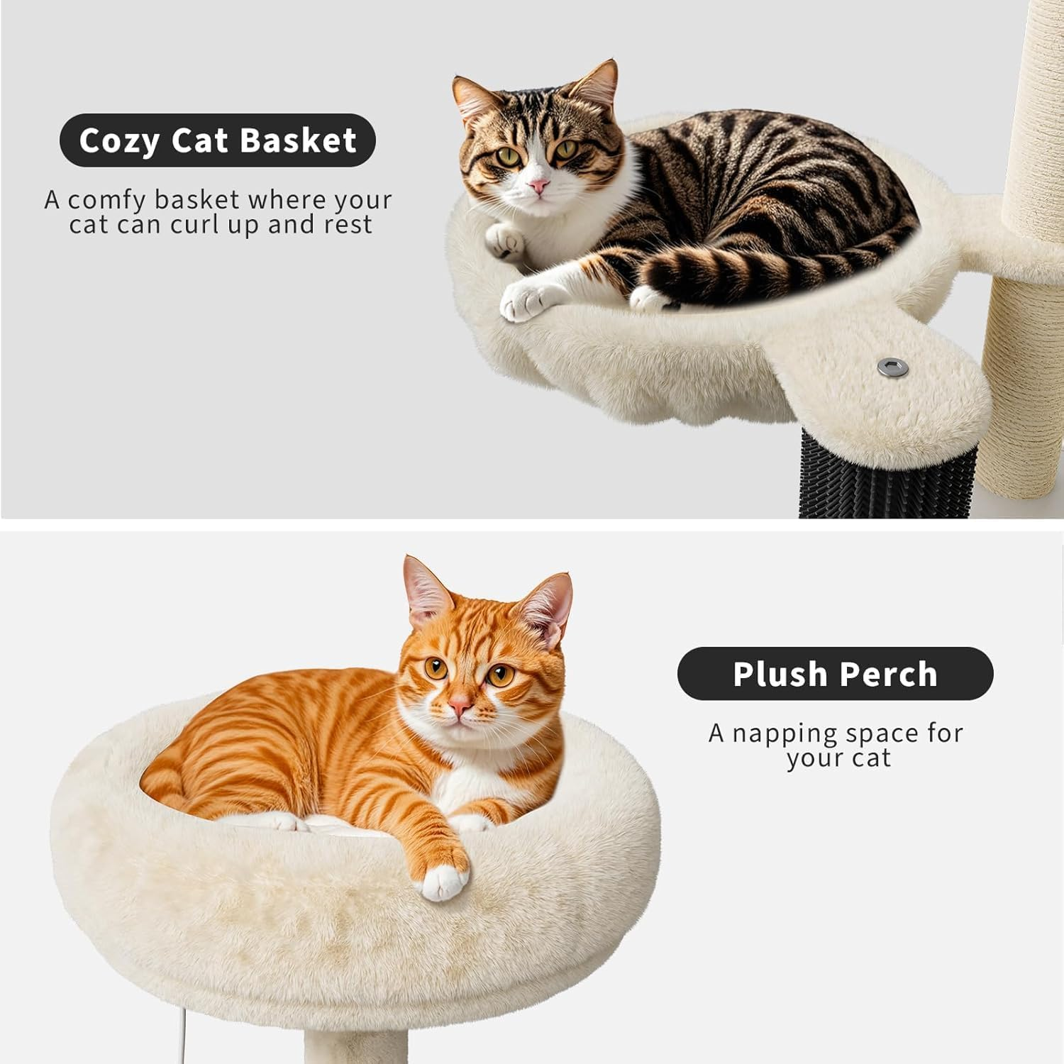 Boundliving Cat Tree with Hidden Litter Box Enclosure, 2-In-1 Modern Cat Tower Condo with Sisal Scratching Posts Plush Perch Ventilated Design, Space-Saving Cat Furniture image number 2