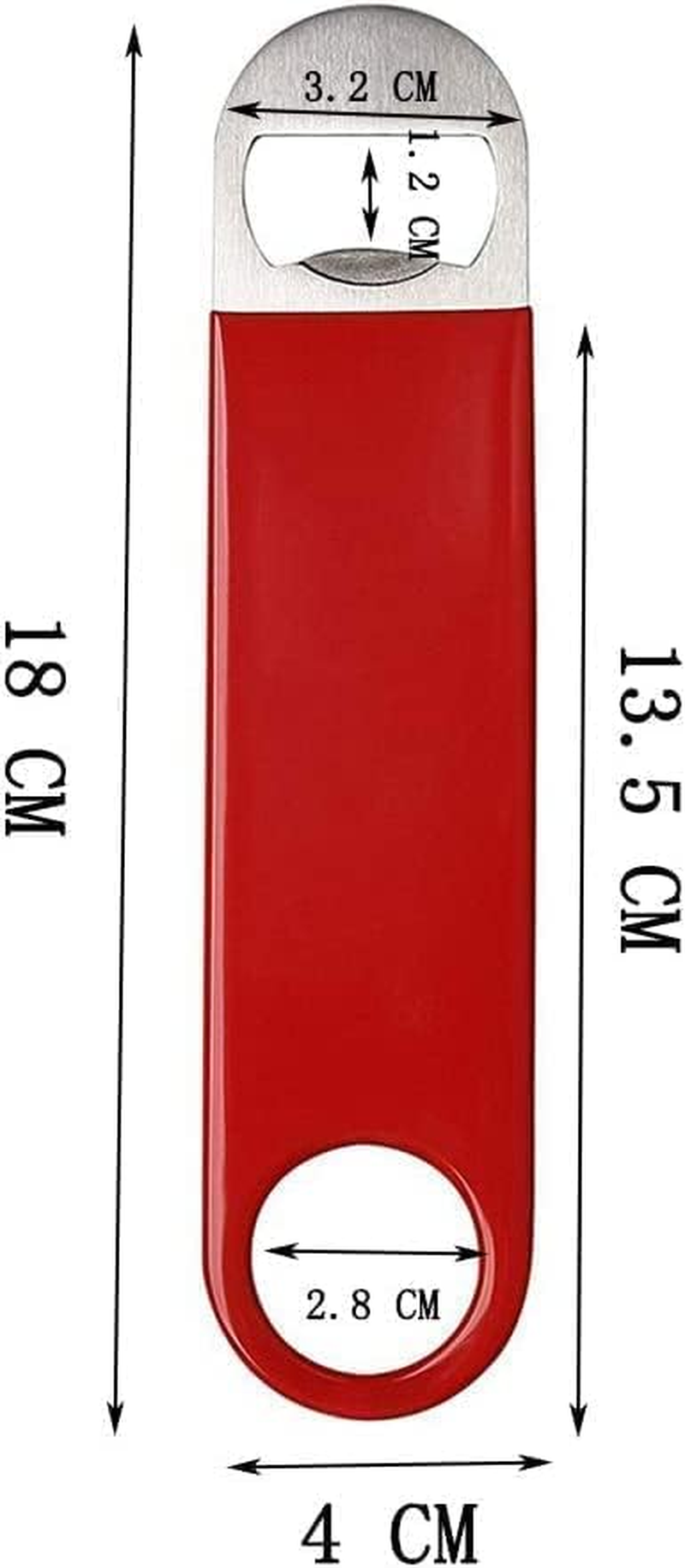 3 Pack Heavy Duty Stainless Steel Flat Bottle Opener, Solid and Durable Beer Openers, 7 Inches Red, Black, Blue image number 2