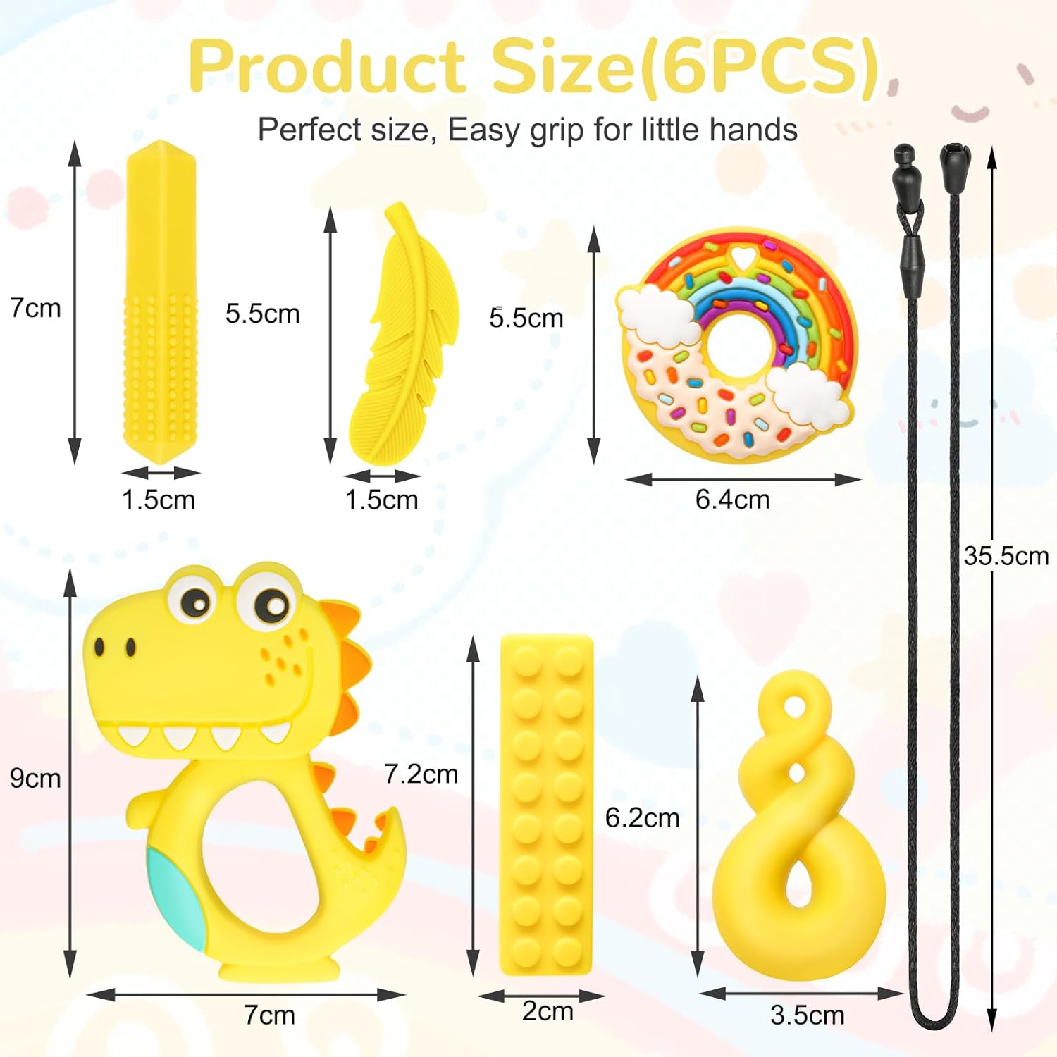 MR.TIMELAG Baby Chewing Teether - Bpa-Free Silicone Teething Toy for Infants 3+ Months, Soothing Textured Chew Toy for Sore Gums, Easy-To-Hold Teething Relief with Massage Nubs Chewing Big-Eyed image number 1