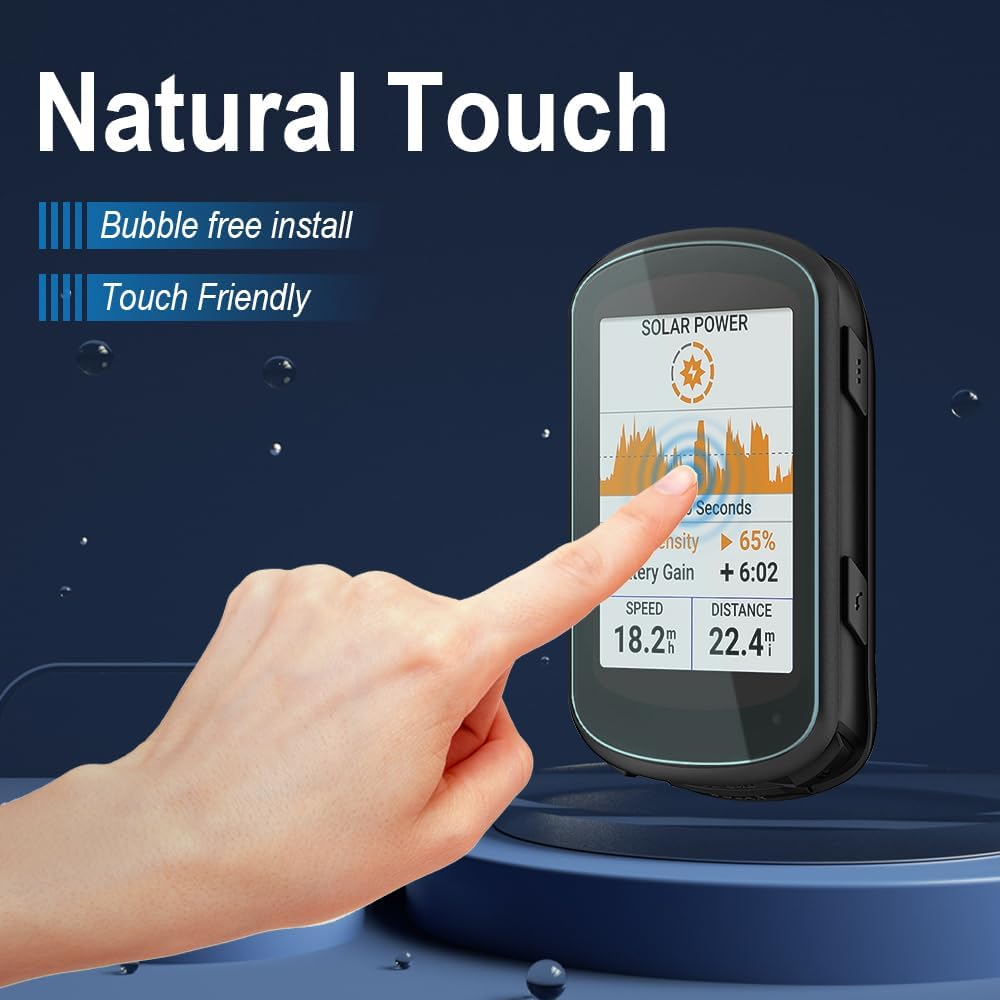 Duttek Glass Screen Protector Compatible for Garmin Edge 540 and Garmin Edge 840 Empered Glass Screen Protector, 2.5D Arc Edges 9H HD Anti-Fingerprint 3-Pack image number 1