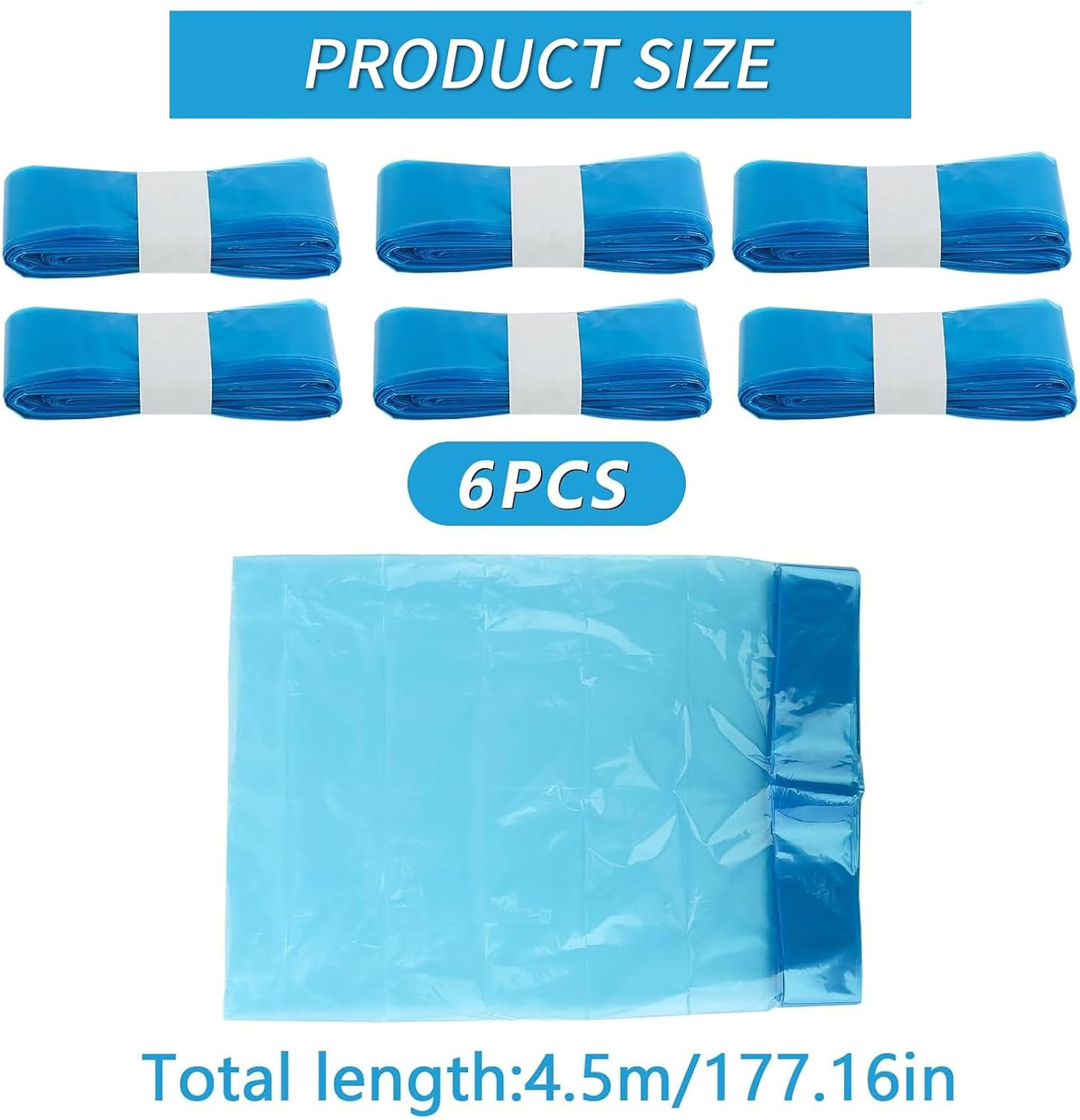6 Pack Nappy Bin Refills,Smellproof,Each Bag 4.5M Long, Hold Upto 290 Nappies,Refill Bags,Diaper Bin Pail Disposal Bags,Compatible with Various Refill Cassettes,Twist & Click