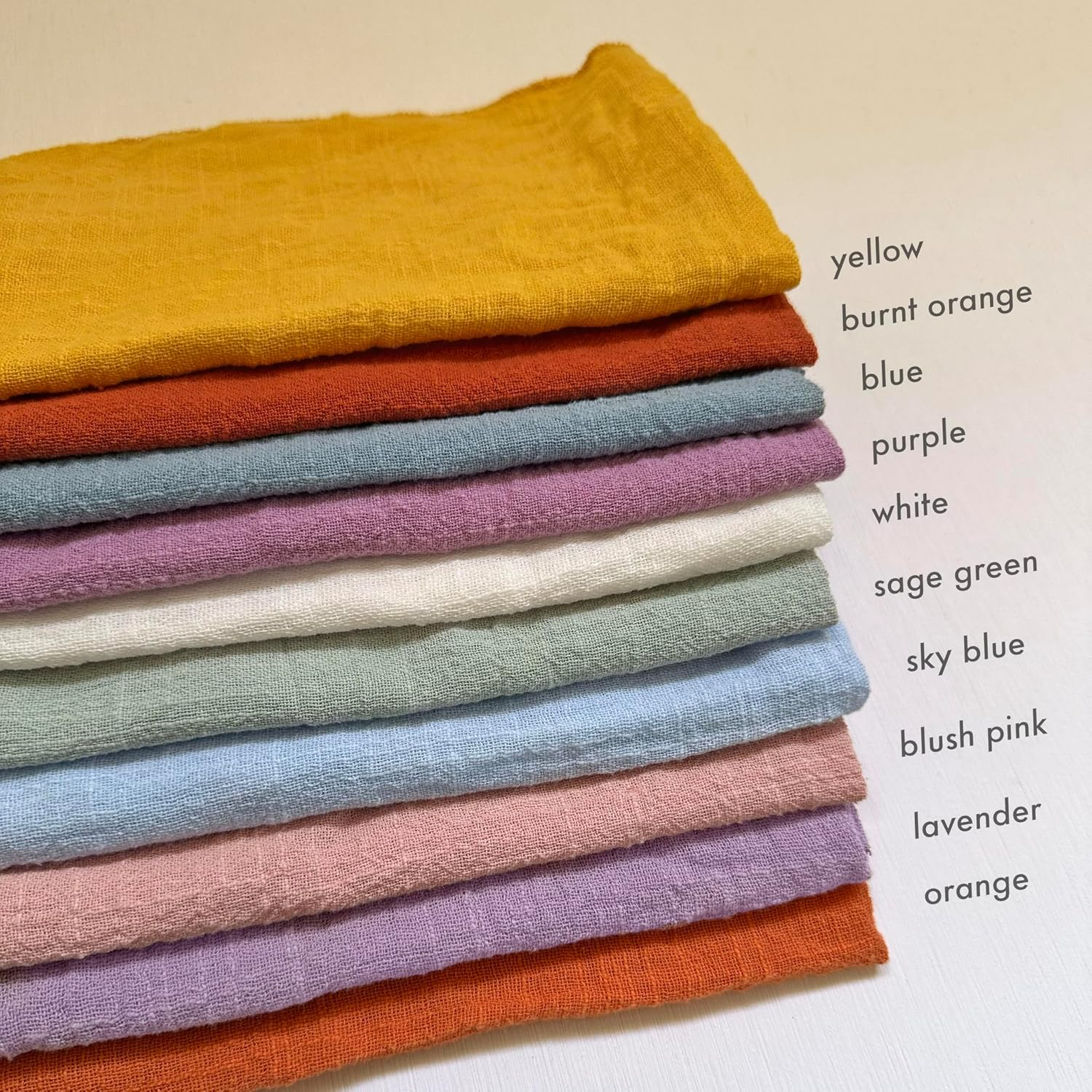 Generic Mustard Yellow 100% Linen Cloth Cotton Square Napkins, Set of 6, 40Cm X 40Cm | Wedding Shower Bridal Event Styling Table Decor | image number 5