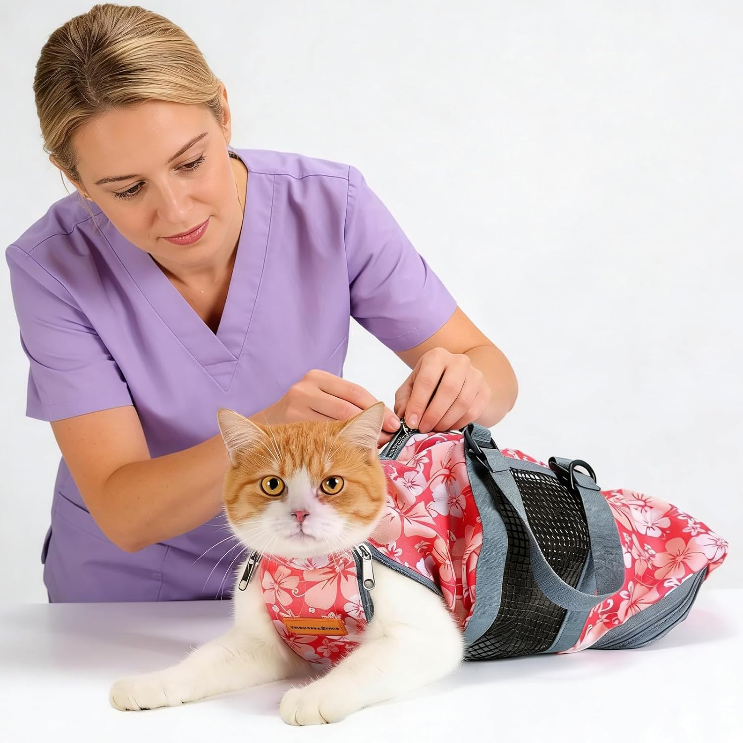 Cinf Cat Nail Clipping Cleaning Grooming Restraint Bag No Scratching Biting for Bathing Nail Trimming Injecting Examining