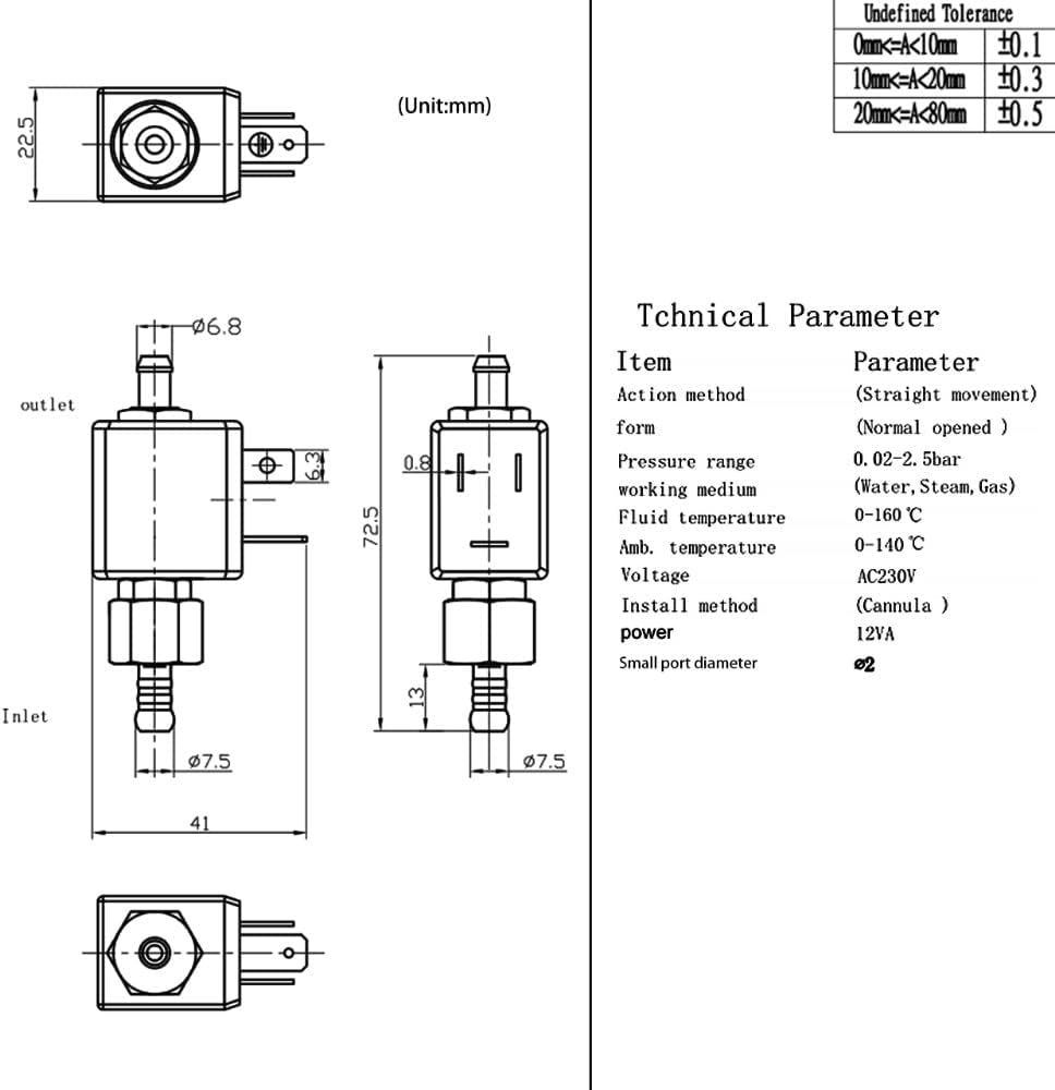 JIAYIN JYZ-3 Normally Open N/O 2/2 Way AC 230V Cannula Brass Coffee Makers Steam Air Water Electric Solenoid Valve Inlet Valve image number 3