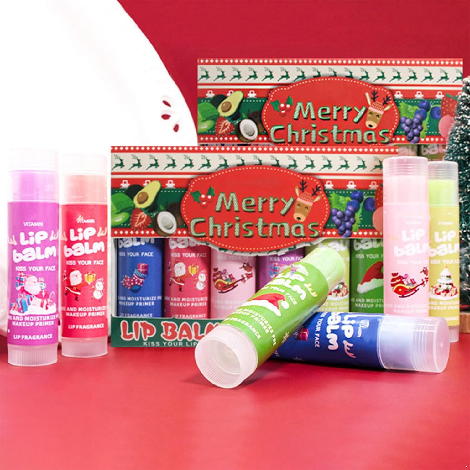 Yhong 6 Piece Fruity Lip Balm Collection Set Moisturizing Lip Care for Women Men Kids Multicolor One Size image number 4