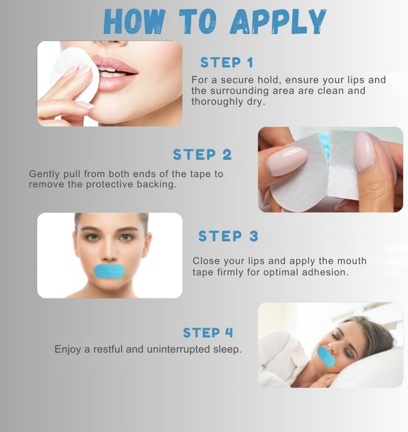 Mouth Tape for Sleeping - anti Snoring Device & Snore Reducing Aid - Improve Sleep Quality - Sleep Strips for Nasal Breathing, Promote Nose Breathing - Hypoallergenic Sleep Tape - Strong Medical-Grade Adhesive - 60 Counts image number 2