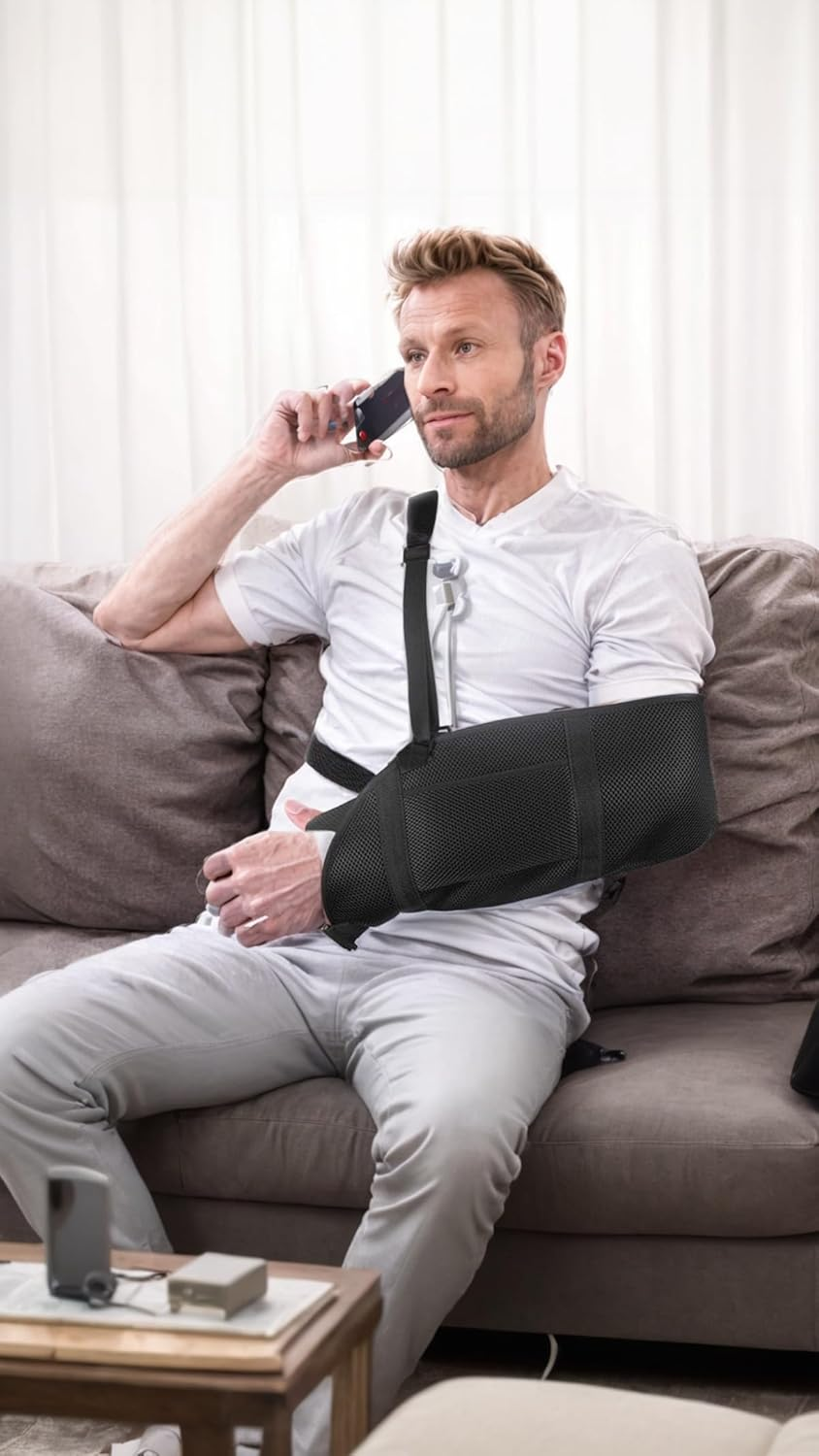 Honwor Mesh Arm Sling with Waist Strap - Breathable Shoulder Immobilizer for Shoulder, Arm, Wrist, and Elbow Injuries - Suitable for Men and Women, Left or Right image number 3