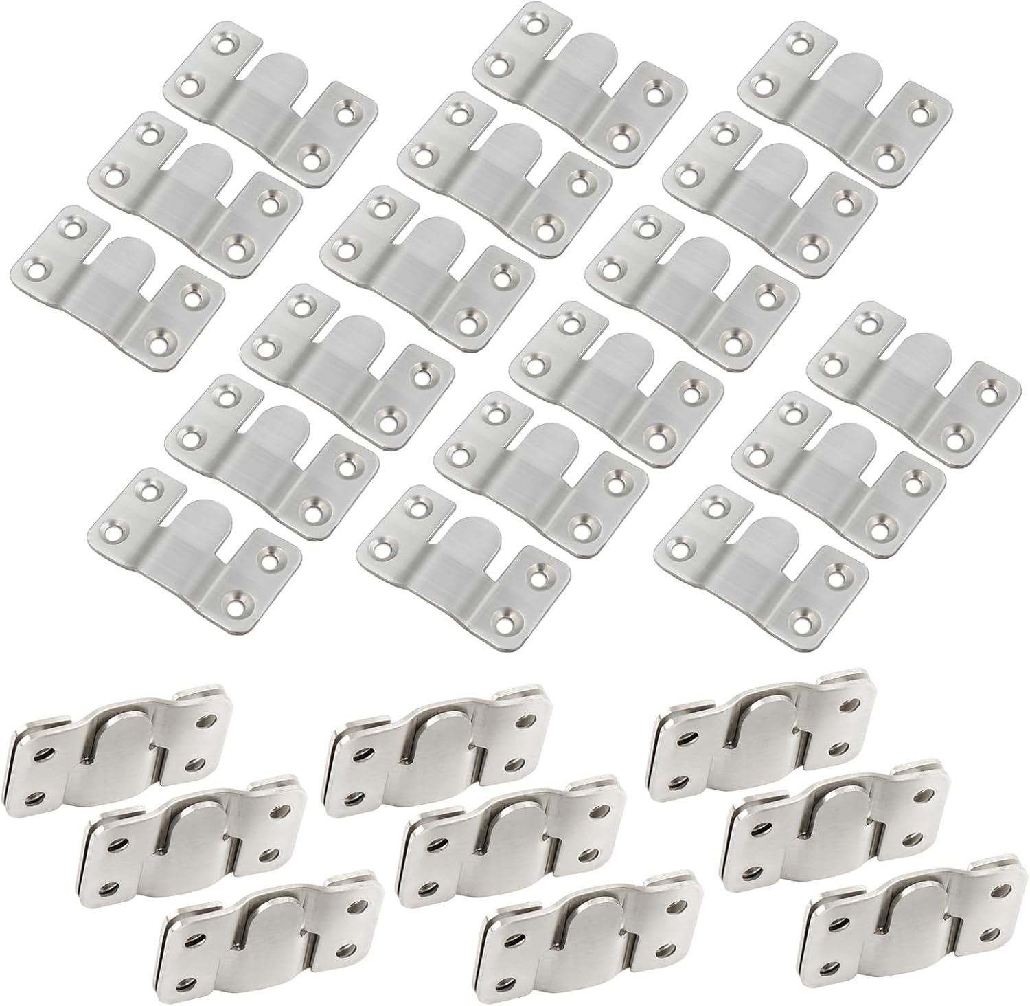 Ymaiss 36Packs Stainless Steel Flush Mount Bracket, Interlocking Photo Frame Hook 54X30Mm Heavy Duty Picture Hangers, Z Clip Bracket, Furniture Connector for Photo Mirrors Wall Mount Hardware image number 3