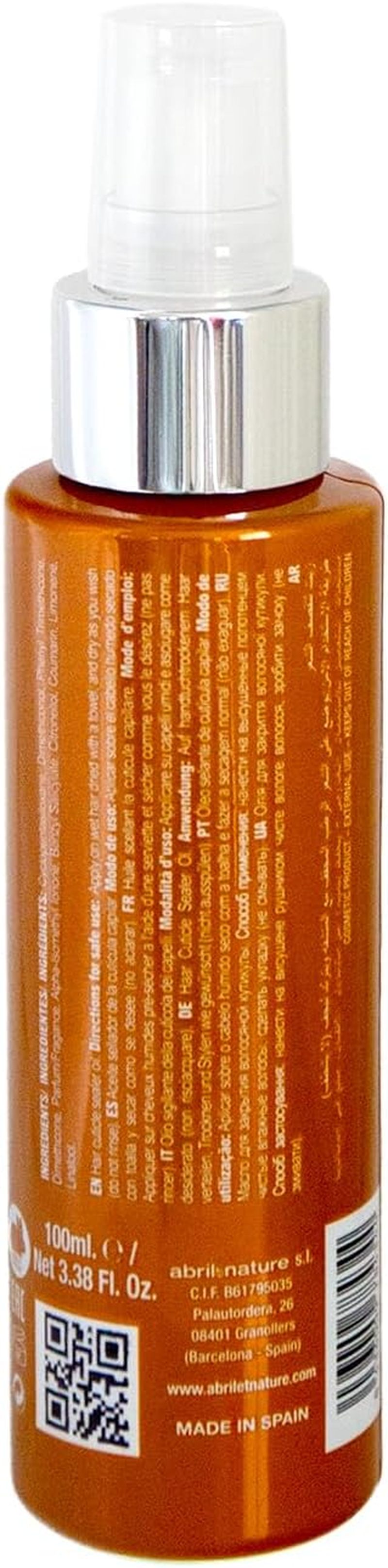 Abril Et Nature - Nature Plex, STOP Breakage - Hydrating Hair Oil Final Touch - Finishing Serum with Hyaluronic Acid - Repairing Shine Oil for Split Ends - Leave-In - 100 Ml