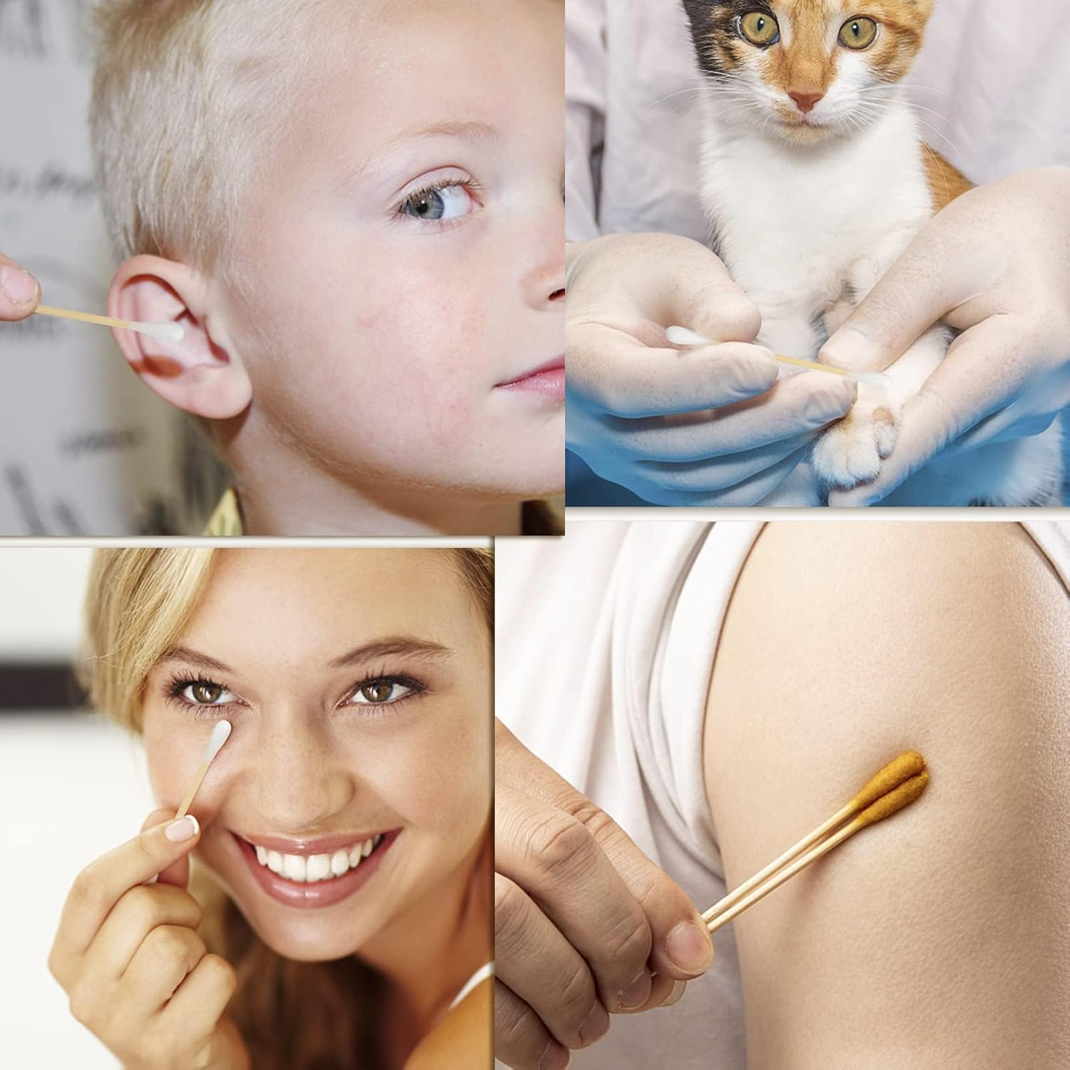 FOVURTE Bamboo Cotton Swabs 400 Count, Organic Cotton Swab round Tips, Natural Wooden Cotton Buds for Ears, Double Heads Ear Sticks Travel, Makeup Remover image number 6