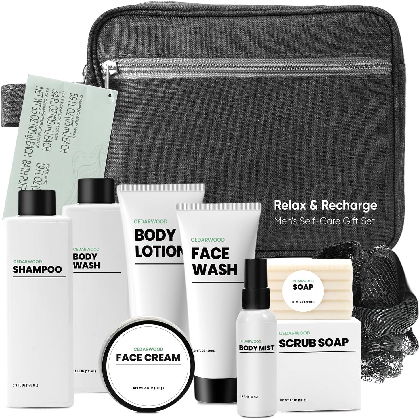 Fathers Day Gift, Mens Gifts Body & Earth 10PCS Fathers Day Gifts for Dad, Birthday Gifts for Men, Gift Baskets for Men Cedarwood Mens Bath Set, Gifts Set for Him, Dad, Husband, Boyfriend, Unique Ideas for Him, Father'S Day Gifts, Christmas. image number 3