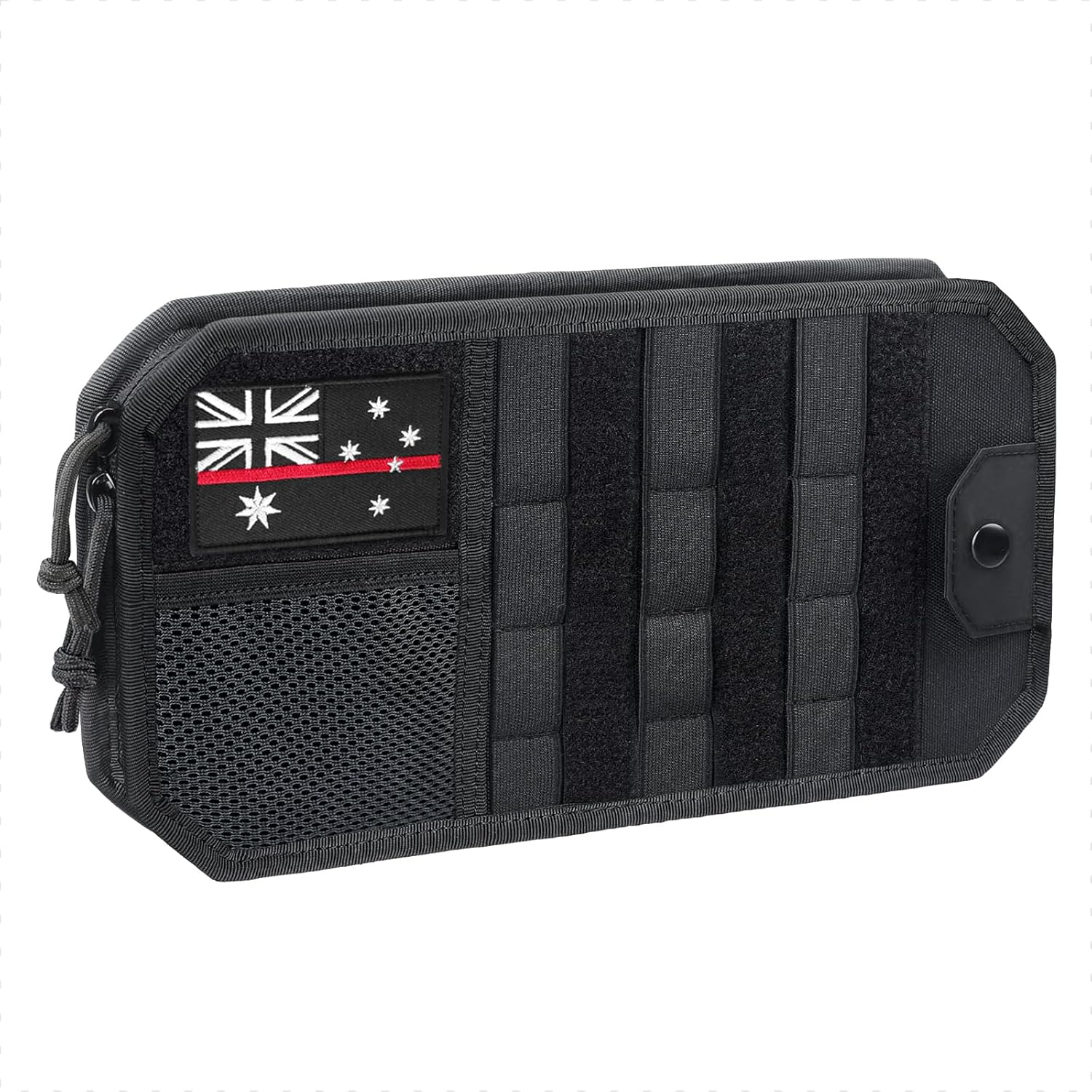 Molle Car Visor Organiser, Ultra-Slim Dashboard Storage Pouch with Elastic Loops & Mesh Pocket for Cards, Pen, Flashlight - Universal Fit for Cars, SUV, Trucks and More image number 1