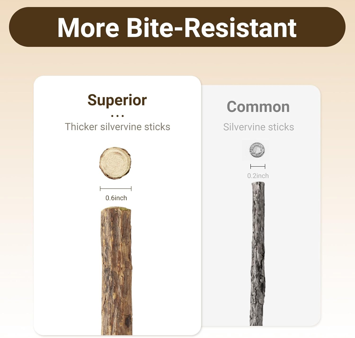 6 Pack Natural Silvervine Chew Sticks for Cats, Catnip Toys for Indoor Cats, Kitten Teeth Cleaning image number 4