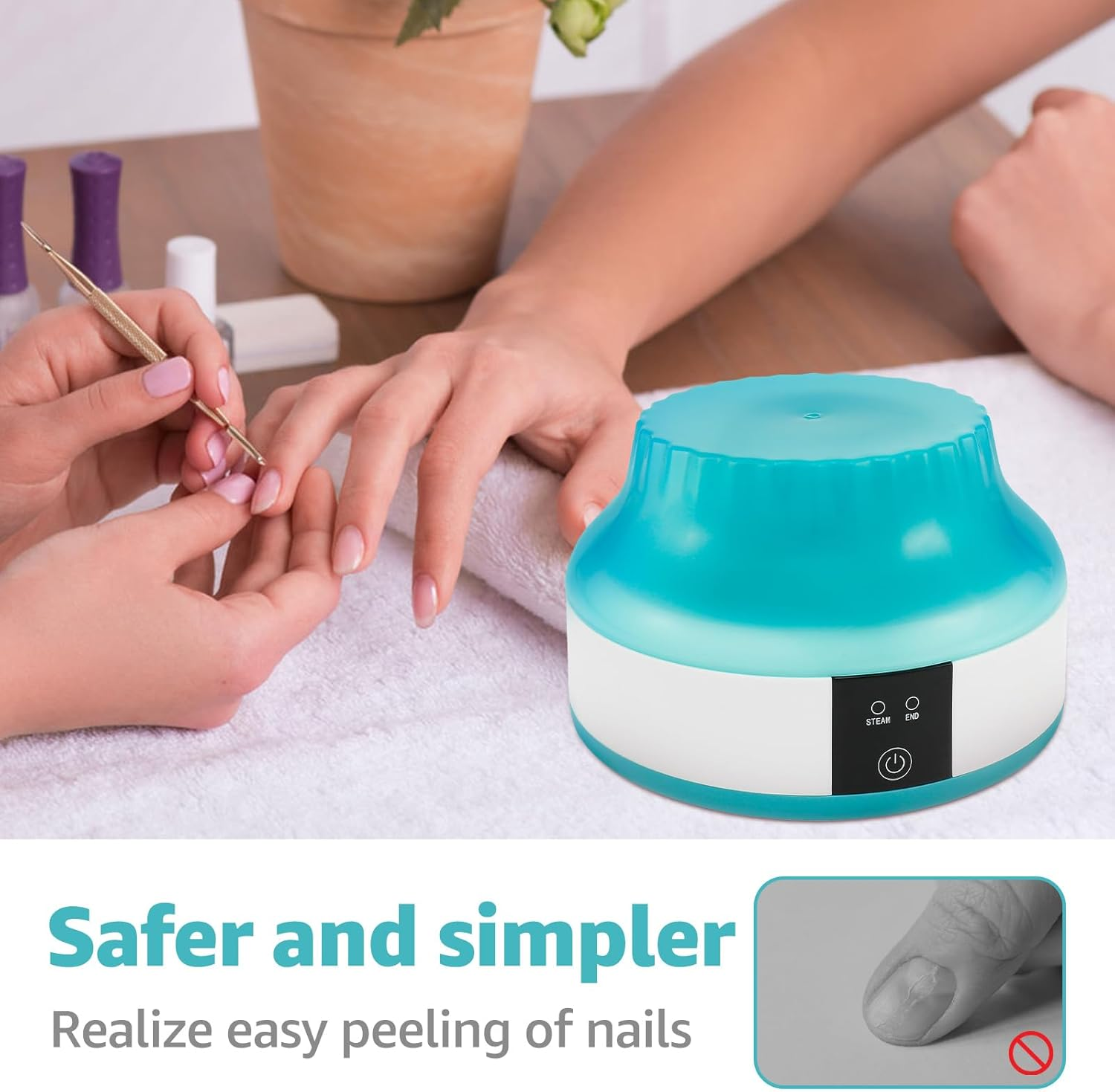 Nail Polish Remover Machine, Electric Nail Soaking Bowl, Silicone Top Steam Nail Polish Remover, Electric Nail Soaking Bowl for Home Salon Use image number 3