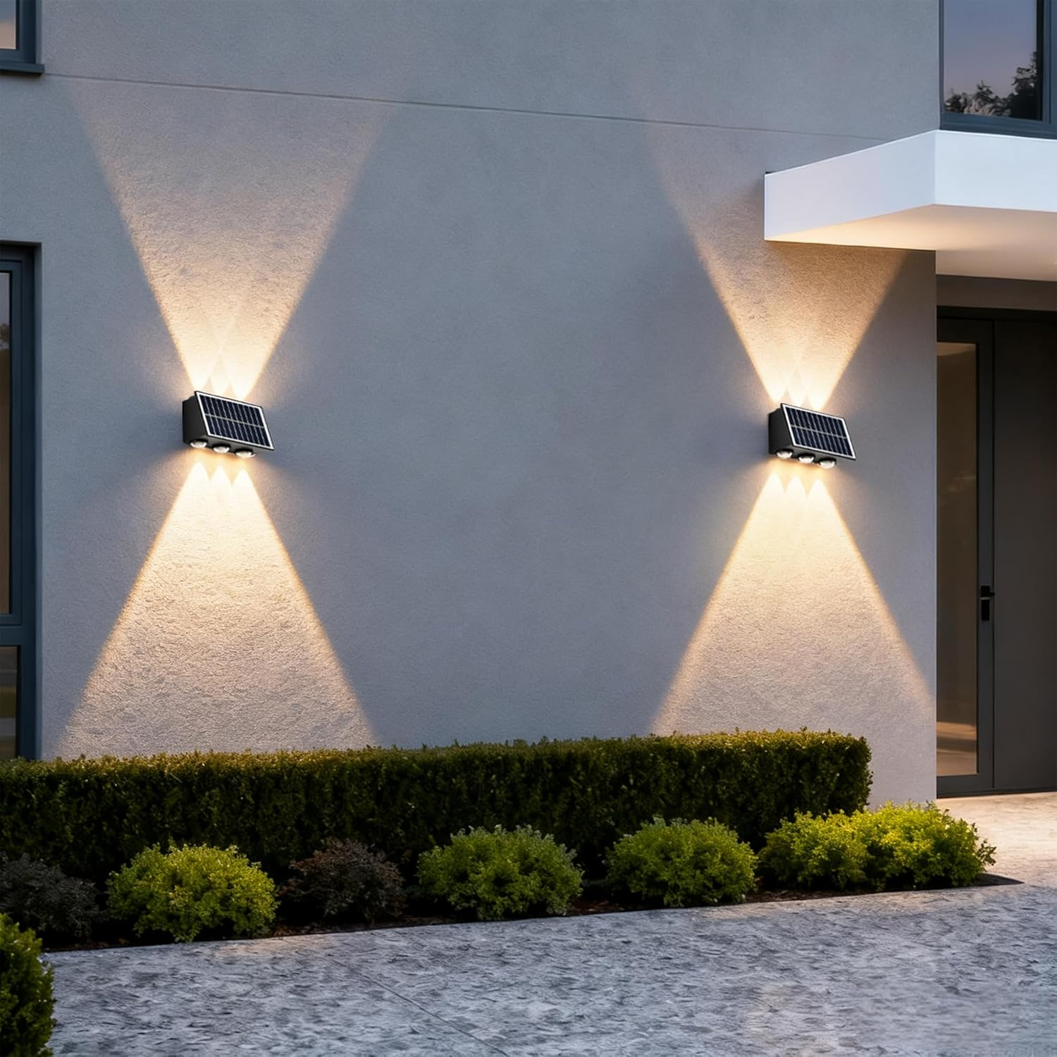 Solar Fence Lights Outdoor &ndash; IP65 Waterproof Warm White Solar-Powered 6-LED Fence Light with Auto On/Off Dusk to Dawn Sensor, Ideal for Garden, Patio, Fence & Balcony (1 Pack) image number 3