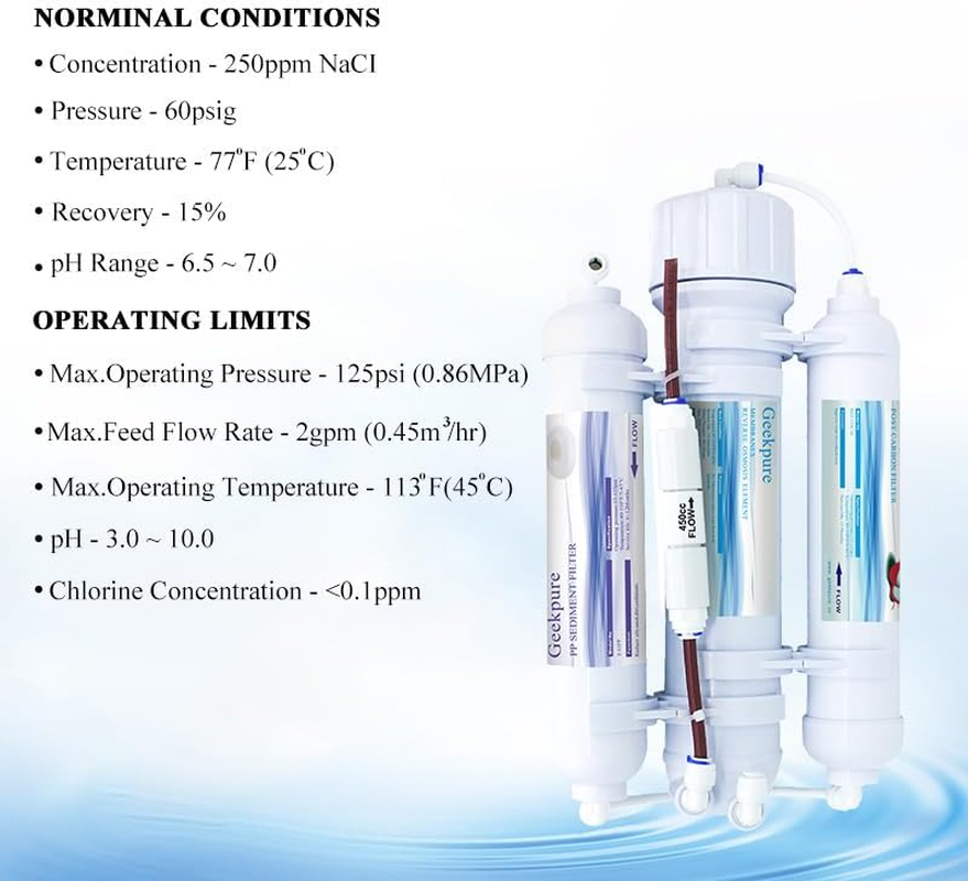 3-Stage Portable Aquarium-Countertop Reverse Osmosis Water Filter System-100Gpd image number 5