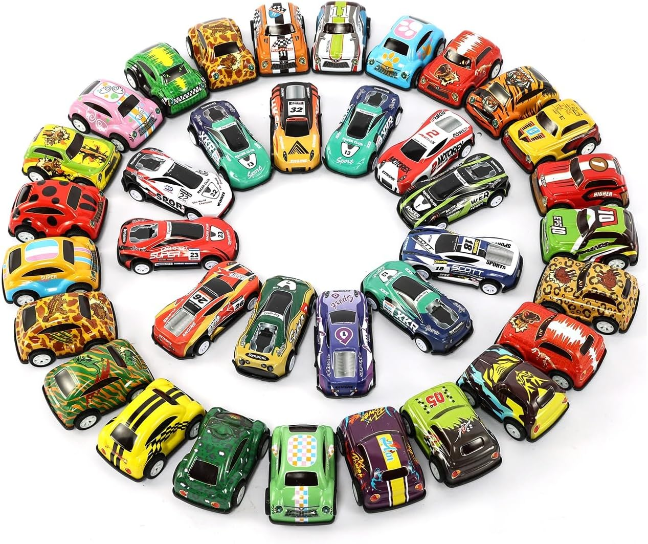 36 Pack Pull Back Cars, Friction Mini Toy Cars Fun Bulk Race Car Set for Kid Ages 3 4 5 6 Years Old, Boys and Girls Christmas Birthday Party Gifts, and Treasure Box Toys for Classroom image number 5