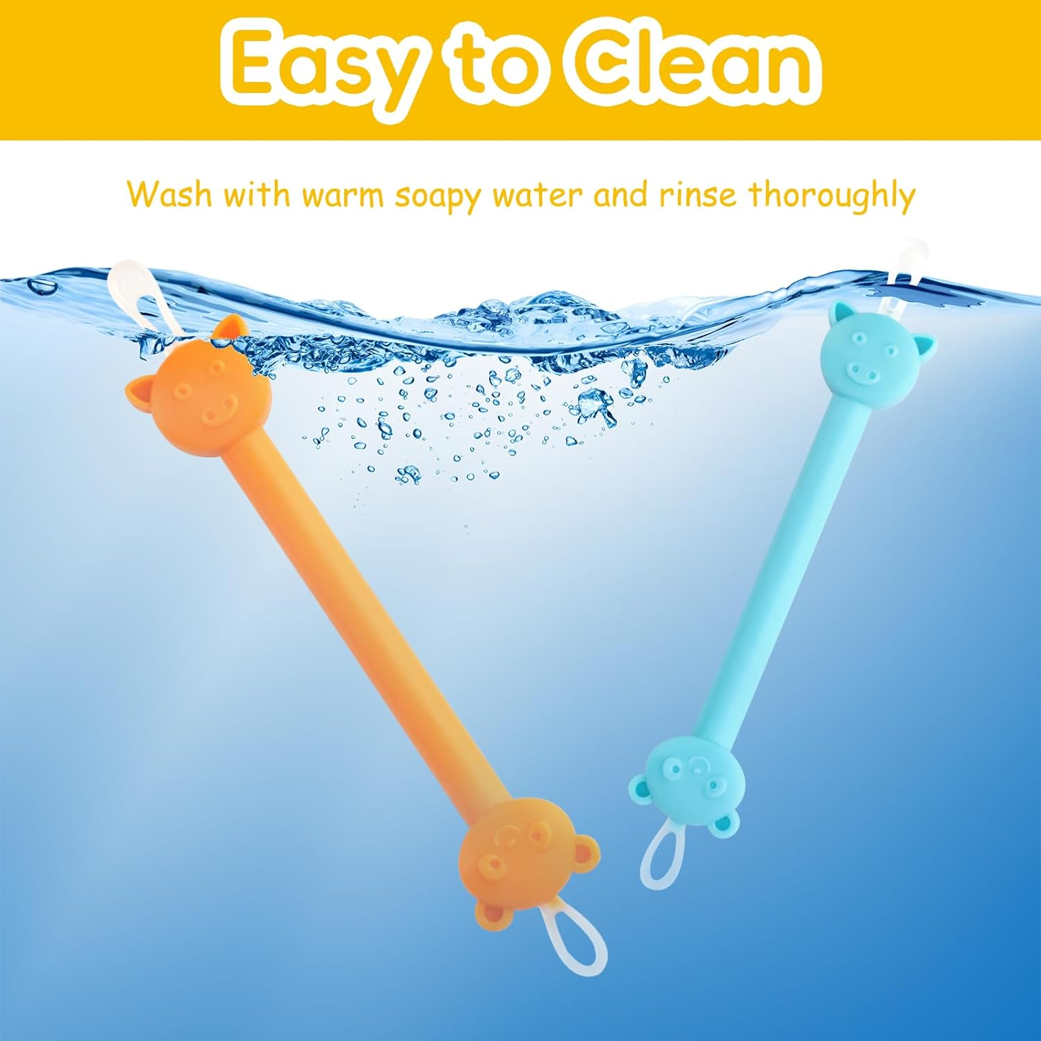 The Safe Baby Nasal Booger and Ear Cleaner - Baby Shower Registry Essential | Easy Baby Nose Cleaner Gadget for Infants and Toddlers | Dual Earwax and Snot Removal - 2 PC image number 2