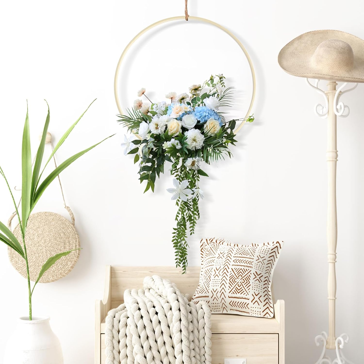 18Pcs Bamboo Hoop Set,Craft Hoop Rings for DIY Wedding Wreath,Dream Catcher Rings,Rings Supplies for Crafts,Bamboo Floral Hoop,Diy Bamboo Rings for Wedding Wreath Decor Dream Catcher image number 1