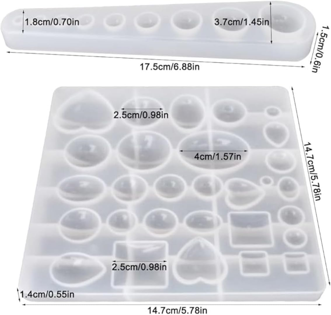 3 Pcs Jewellery Resin Moulds, Silicones Moulds for Resin Gem Jewellery Epoxy Casting Resin Mould for DIY Pendants, Earring, Jewellery Making