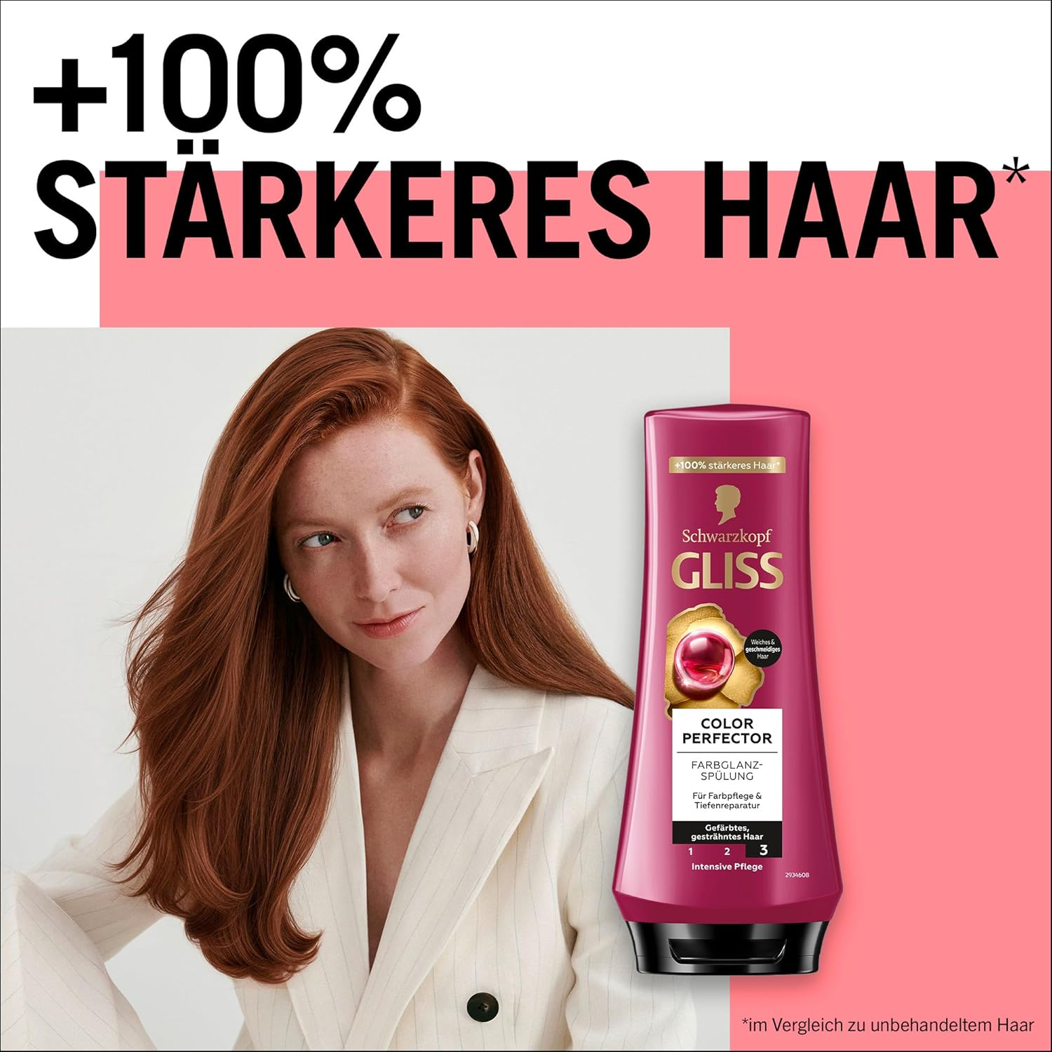 Gliss Color Perfector Conditioner (200 Ml), Conditioner with Hyaluronic Complex & Cranberry Extract for Highlighted & Dyed Hair Provides Colour Protection and Radiant Colour Shine image number 3