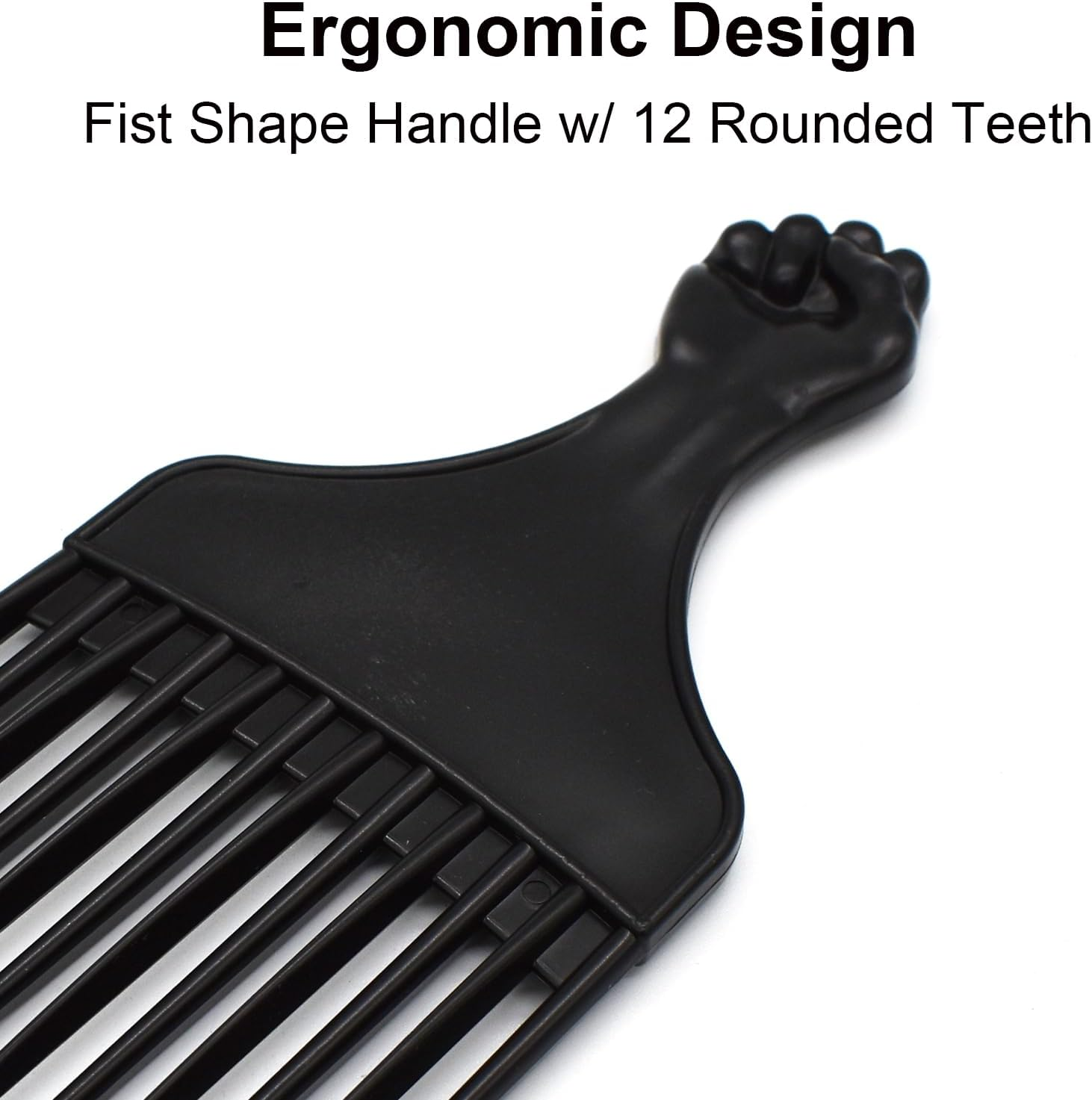 Professional Afro Pick Comb Hairdressing Detangling Comb Afro Braiding Comb for Wigs Natural African Thick Curly Long Short Hair Styling for Men Women Hair Salon image number 2