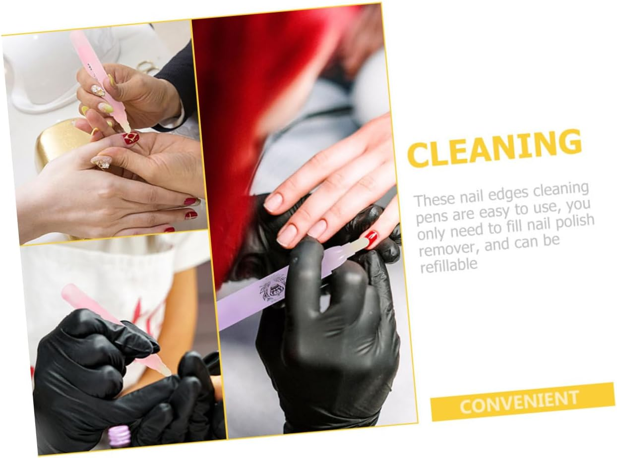 Garneck 3Pcs Nail Polish Remover Pens for Precise Edges Safe Nail Art Accessory for Home and Salon Use Easy Grip Manicure Tool image number 3