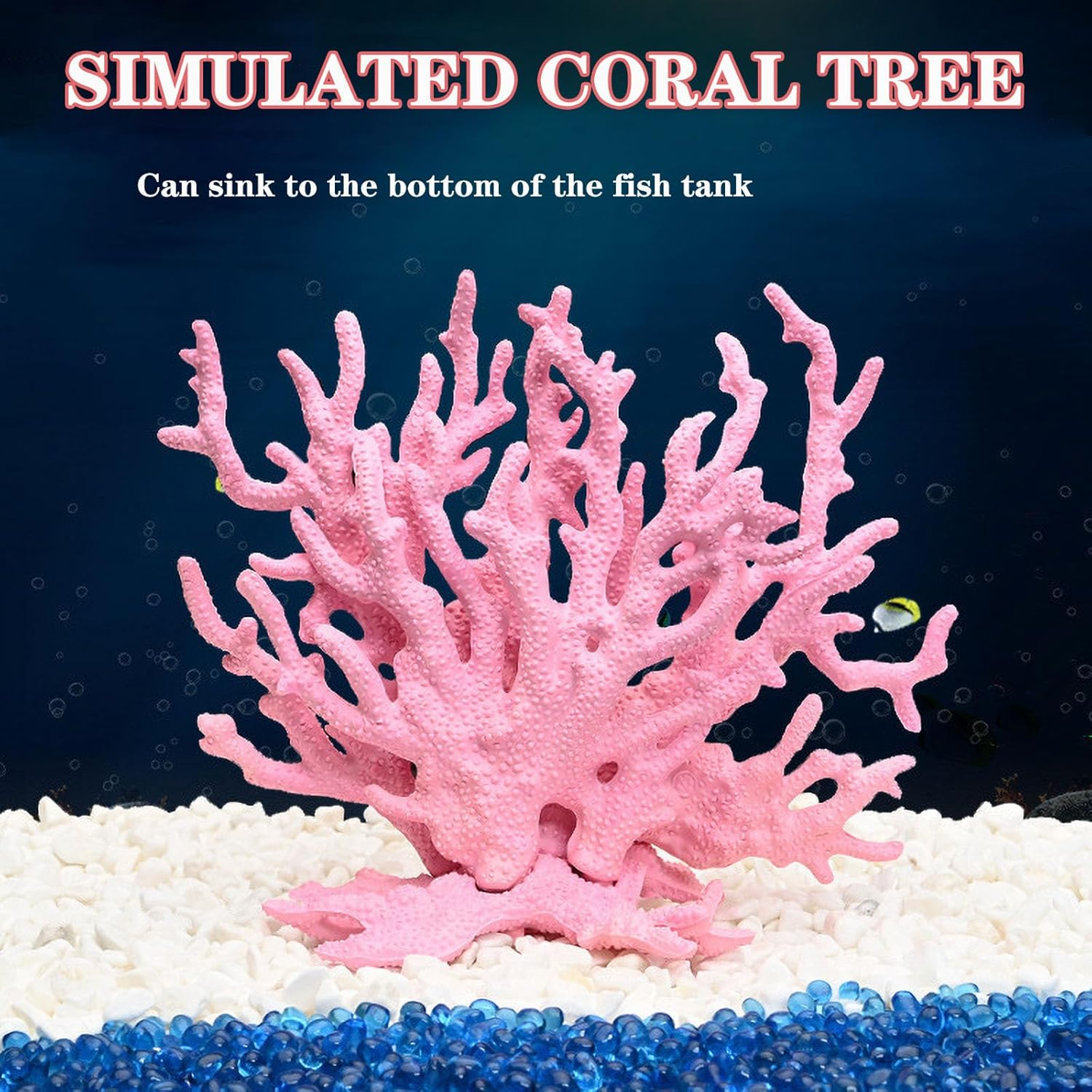 Besimple Artificial Aquarium Coral Ornament Plastic Fish Tank Plants Decoration for Aquarium Landscape - Blue-L image number 5