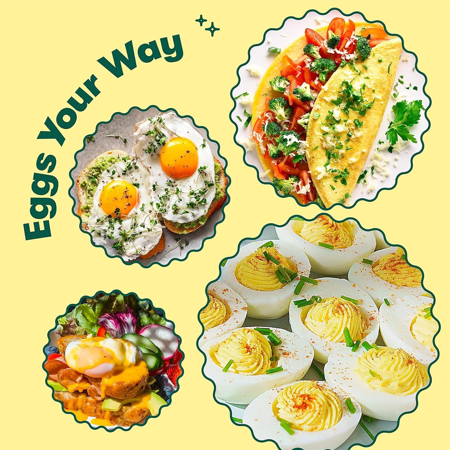 Rapid Egg Cooker, 14 Egg Capacity, Electric Egg Cooker with Auto Shut off for for Hard Boiled, Poached, Scrambled, Omelets, Steamed Vegetables, Seafood, Dumplings & More image number 6