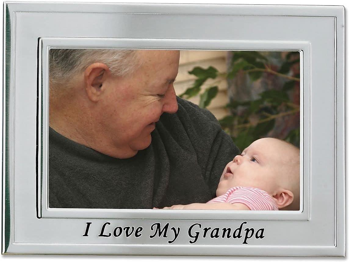 Lawrence Frames Sentiments Collection, Brushed Metal 4 by 6 I Love My Grandpa Picture Frame image number 6
