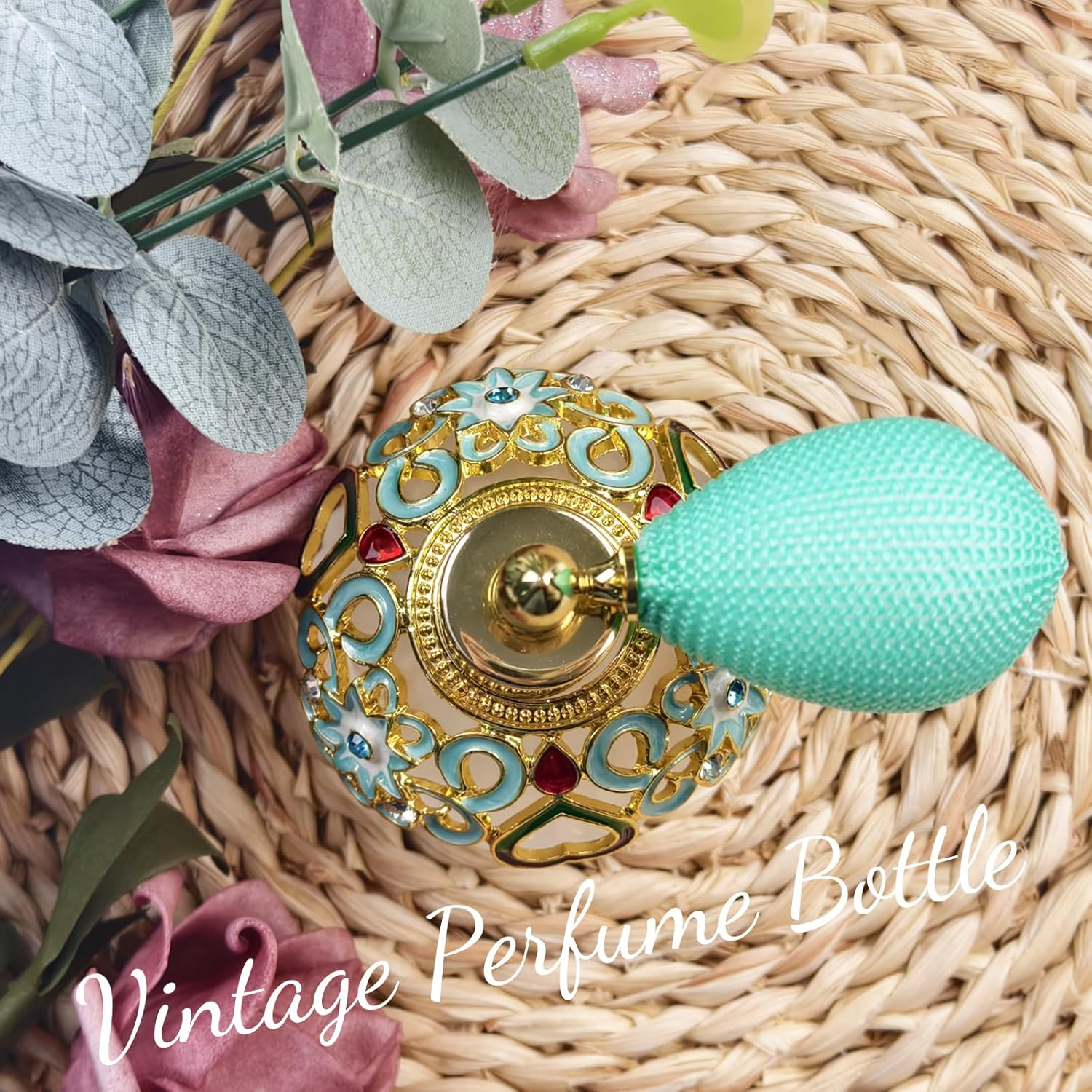 Joyeee Small Glass Perfume Empty Decorative Bottles, Sliver White Empty Refillable Sprayer Bottle, Portable Perfume Case Fragrance Empty Antique Bottle Decorative Crystal Perfume Decanter, 1 Pcs 50Ml image number 6